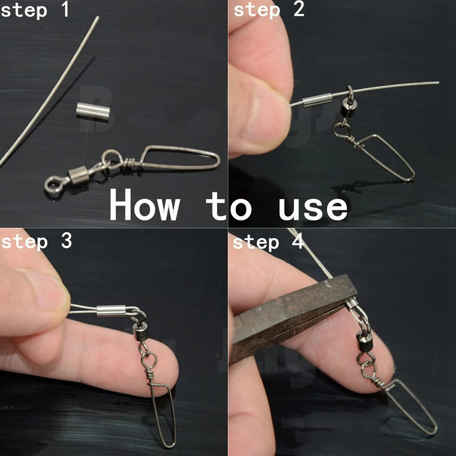 Conectores de Tubo Línea de Pesca, Manguitos de Crimpado Doble Barril, Cobre 1,2 mm y 0,8 mm, 200 Piezas