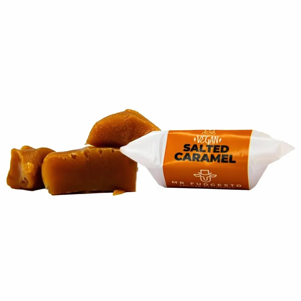Mr Fudgesto Sweets Dulce de Caramelo Tradicional Vegano Salado Caja 250g Gourmet