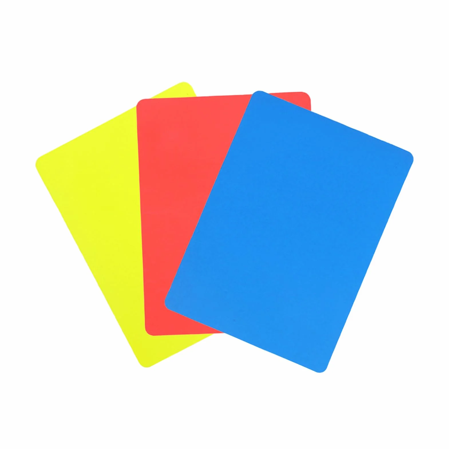 Tarjetas de árbitro juego de 3 amarillas y rojas alta visibilidad para fútbol
