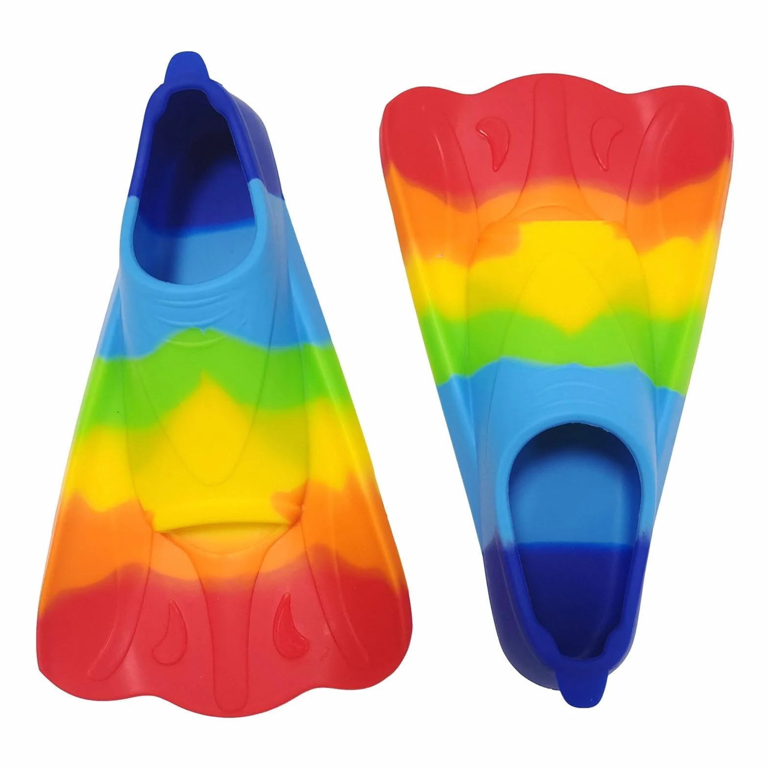 Aletas para Nadar Niños Natación Piscina Rainbow Silicona Entrenamiento Principiantes