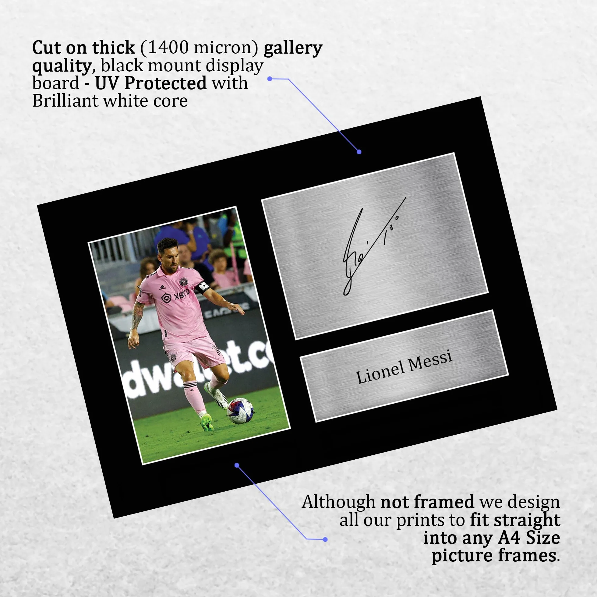 A4 Lionel Messi Inter Miami Regalos Impresos Imagen De Autógrafo Firmado Para Aficionados Al Fútbol