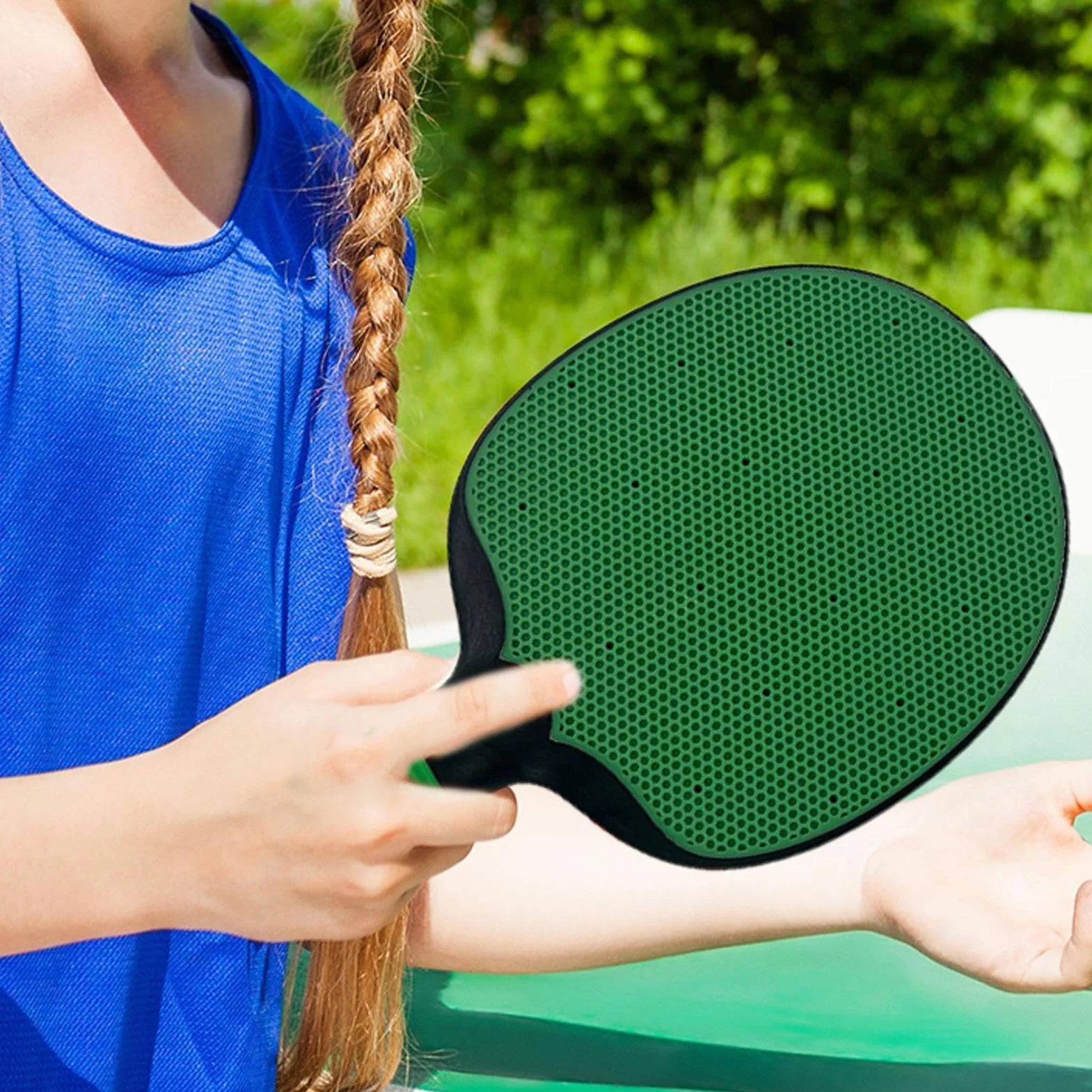 Table Tennis Paddle Training Racket PU Waterproof Height Adjustable Indoor Outdoor