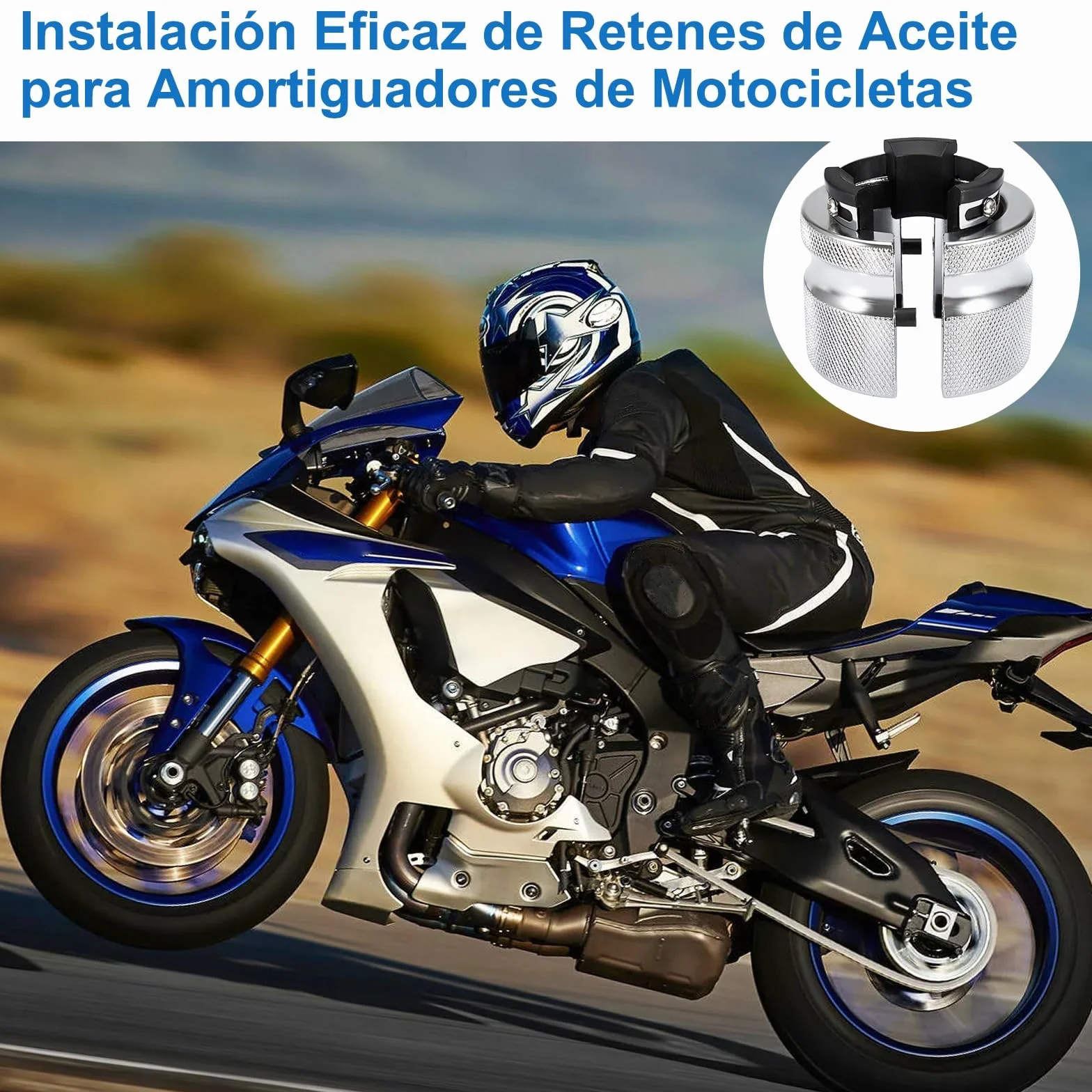 Fork Seal Driver 30-45 mm, Retenes Horquilla Moto de Acero al Carbono con 2 Anillos de Sellado