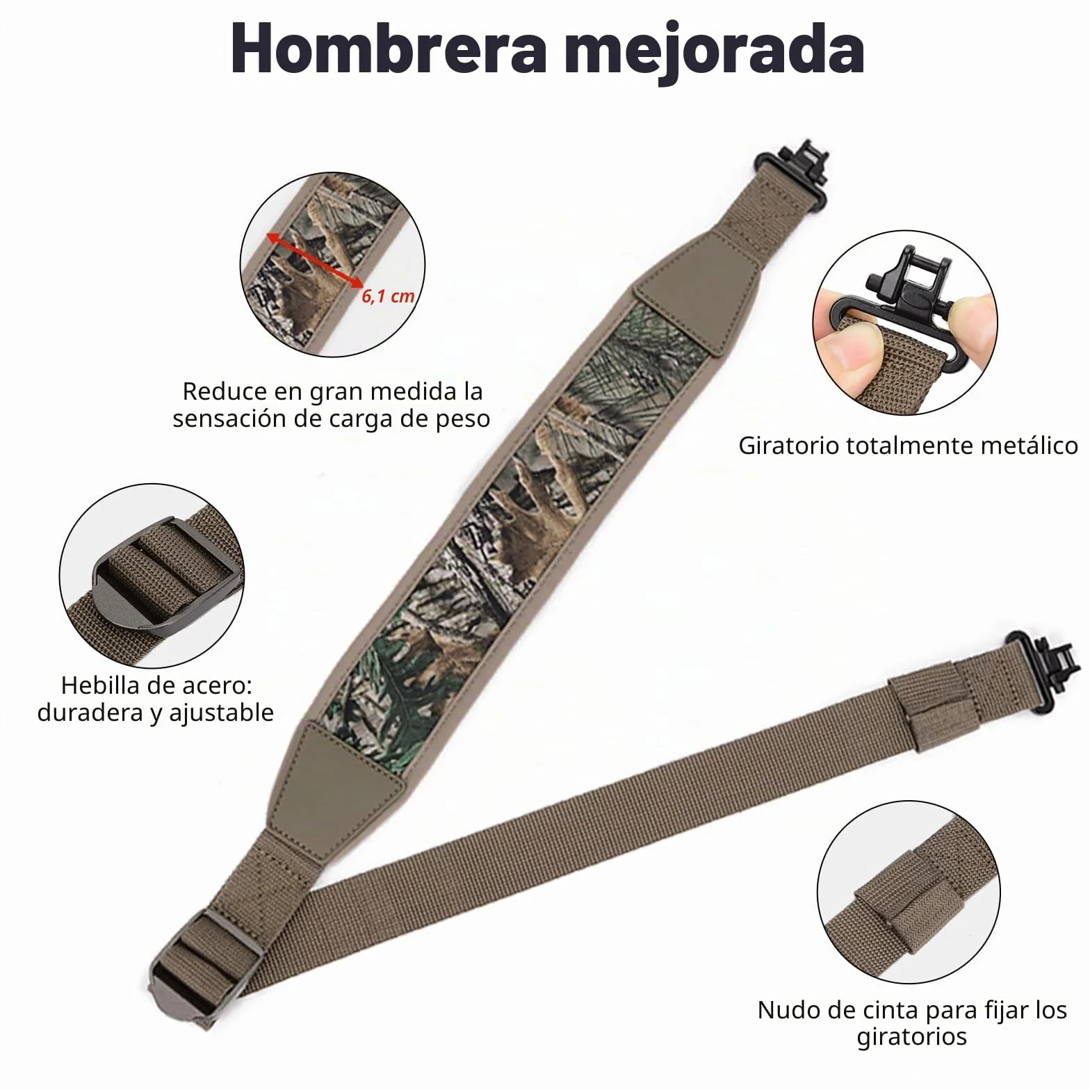 BOOSTEADY Correa de Pistola Rifle de Dos Puntos con Giratorios, Ajustable
