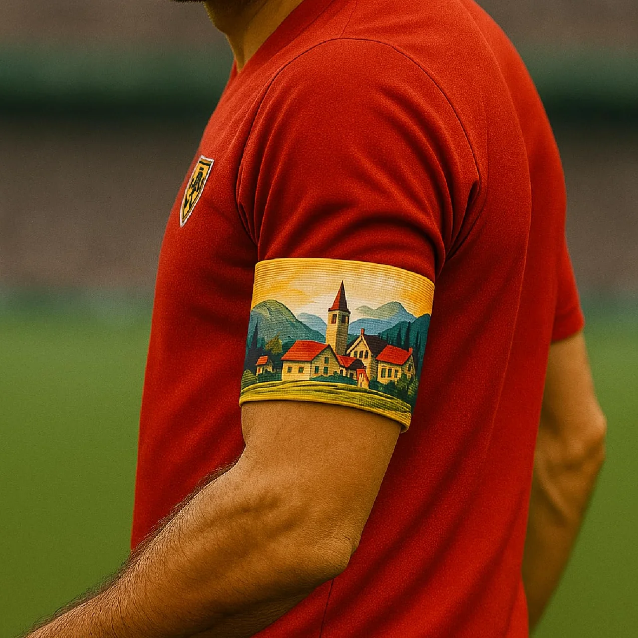 KALLPA Brazalete de capitán personalizado con logotipo, número y nombre elástico ajustable