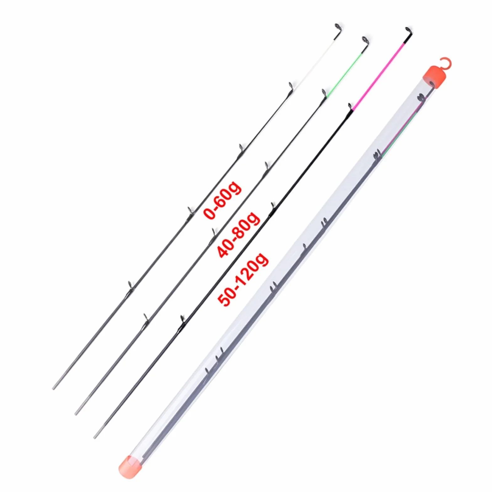 Caña de pescar fibra de vidrio M/L/H 50-120 g accesorio pesca