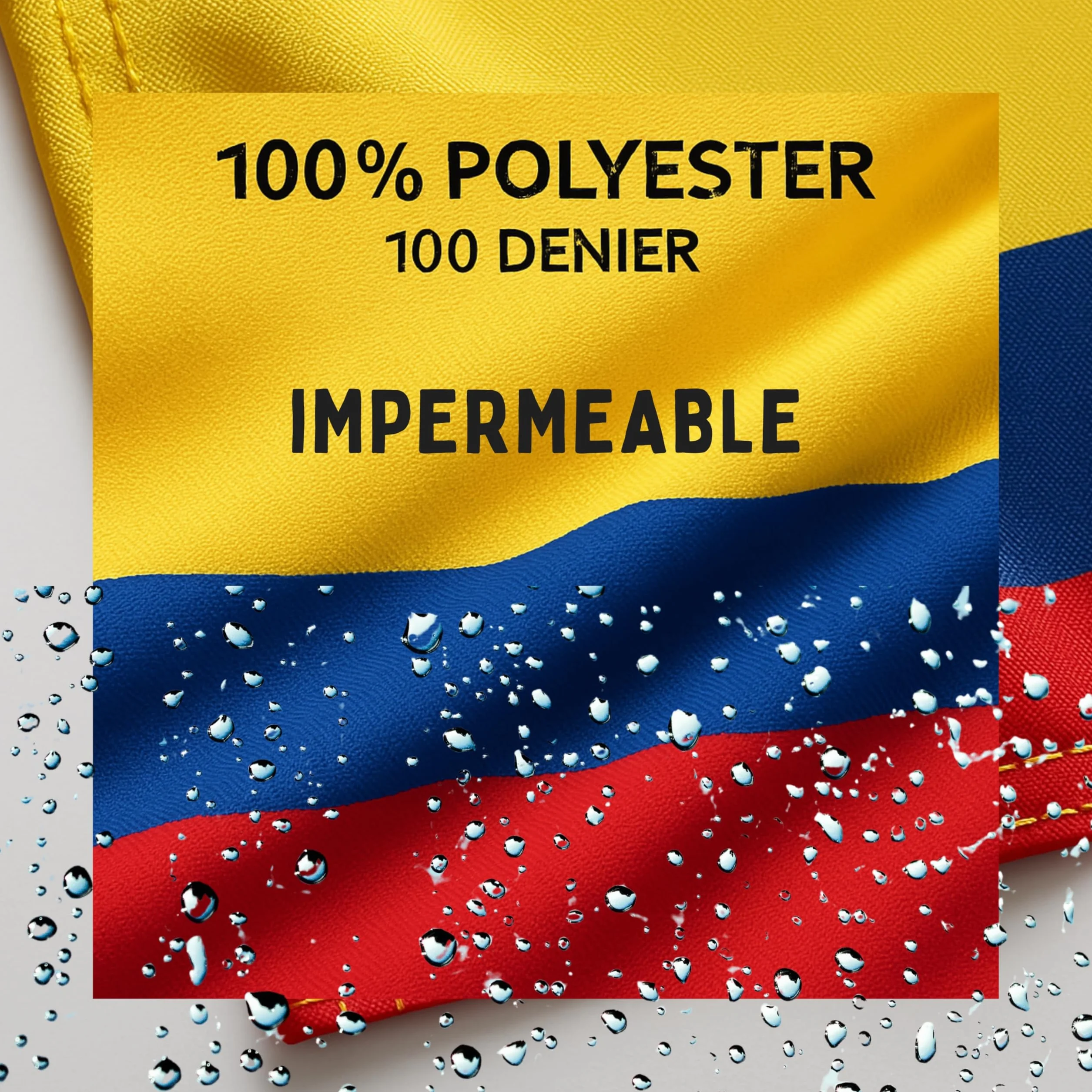 Bandera Colombia Grande 90x150 cm Poliester 100 Denier Decoración Mundial 2026