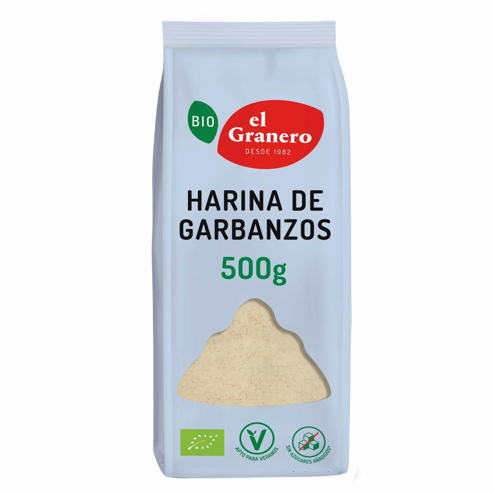 EL GRANERO INTEGRAL - Harina Ecológica de Garbanzos - 500 g - Contribuye a Mejorar el Tránsito Intestinal - Aporta una Dosis Extra de Energía