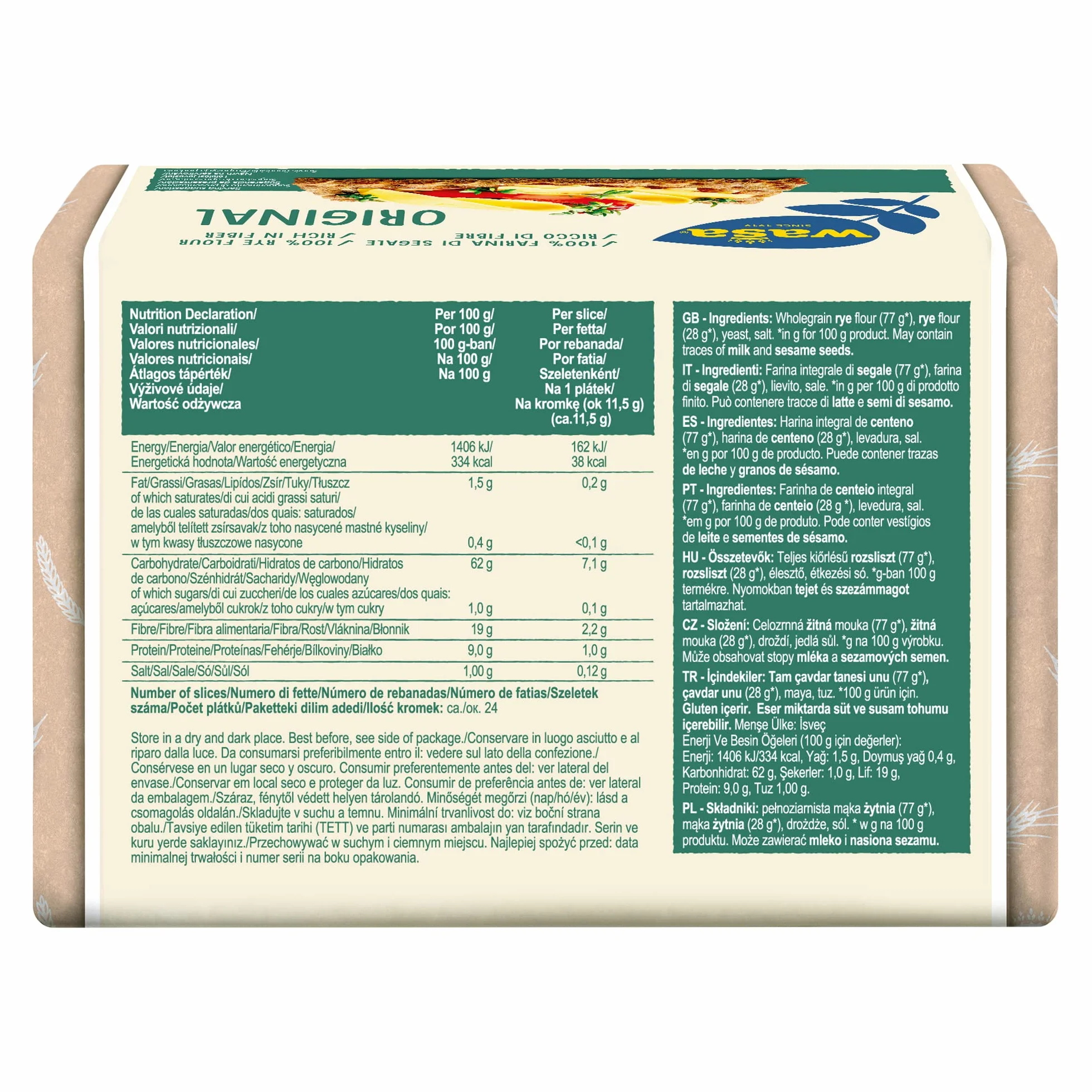 Wasa, Pan crujiente, Original 275gr