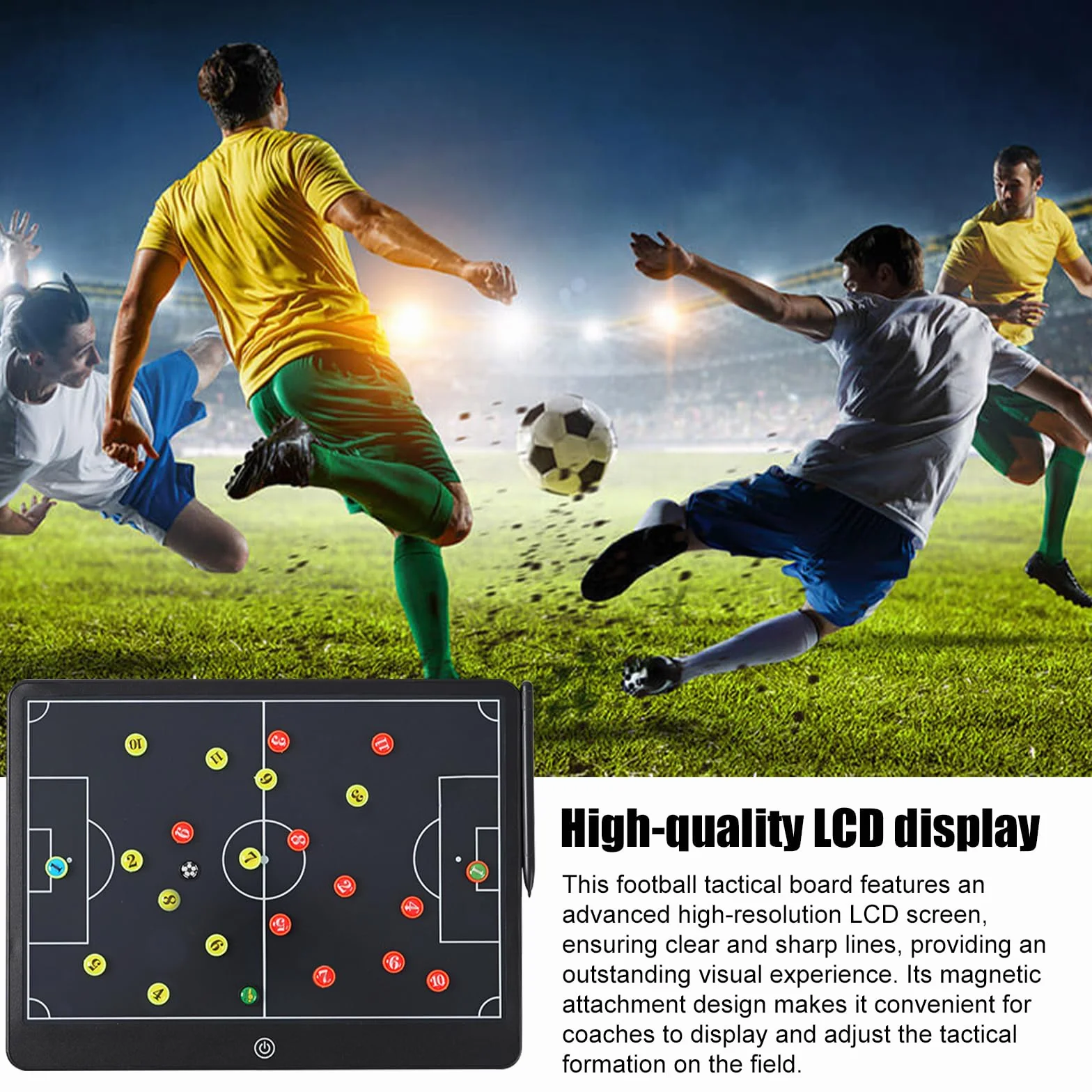 Tablero De Tácticas Electrónico Pizarra Futbol Entrenador LCD Con Pegatinas Magnéticas