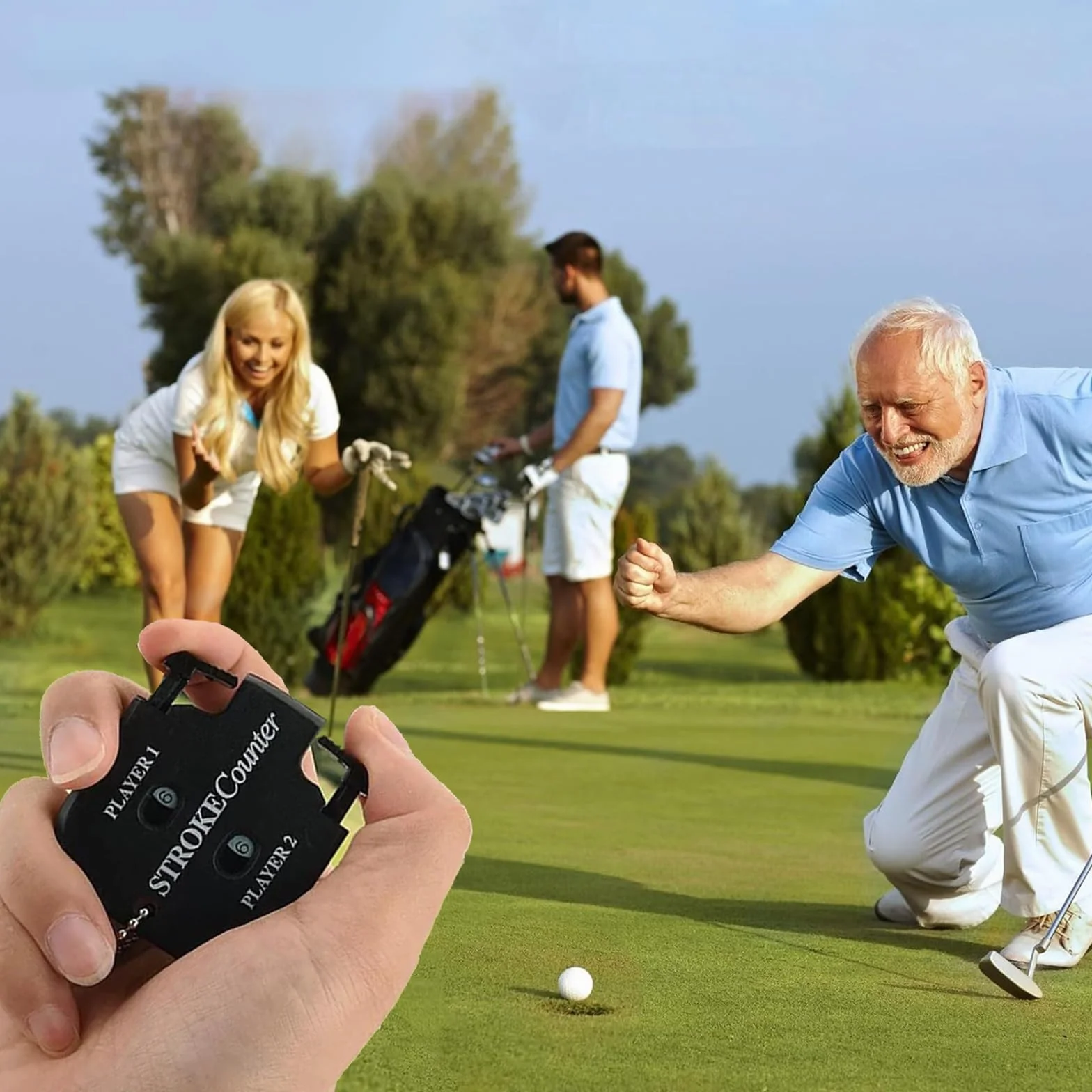 Contador De Puntaje De Golf 4 Piezas con Llavero para Golf