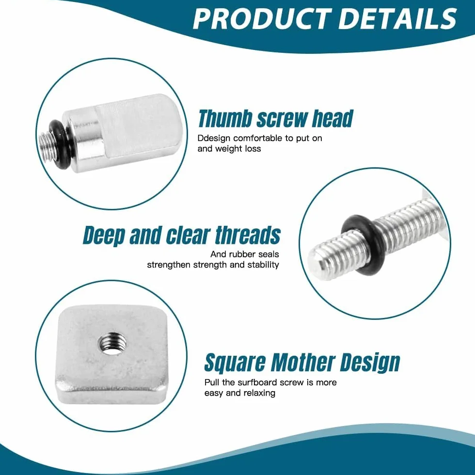Tornillo de Tabla de Surf, 8PCS Acero Inoxidable para Aleta de Paddle Surf, Longboard