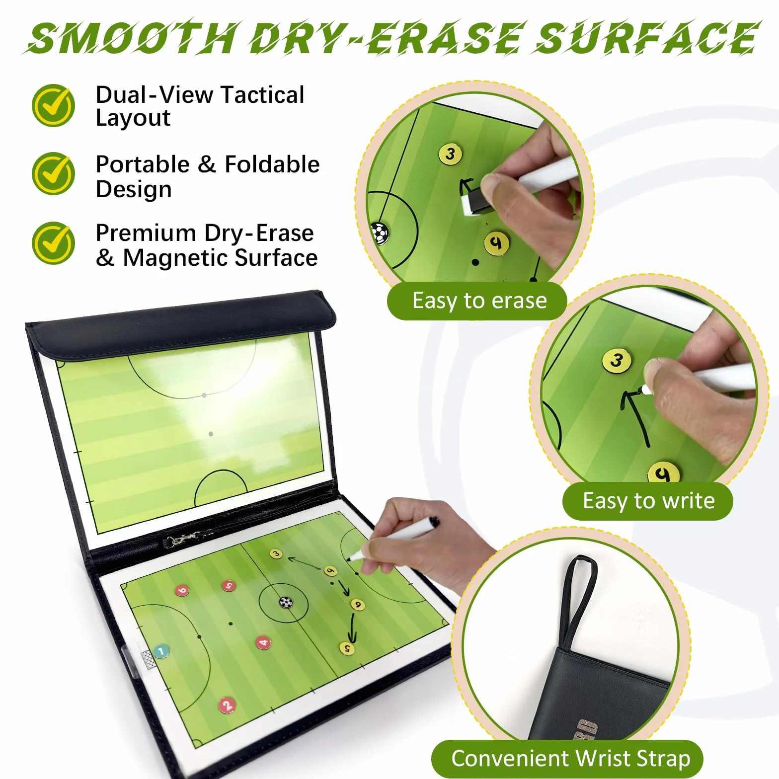 Pizarra Futbol Sala Entrenador Magnetica Futsal con Imanes Lapiceros Carpeta Tactica