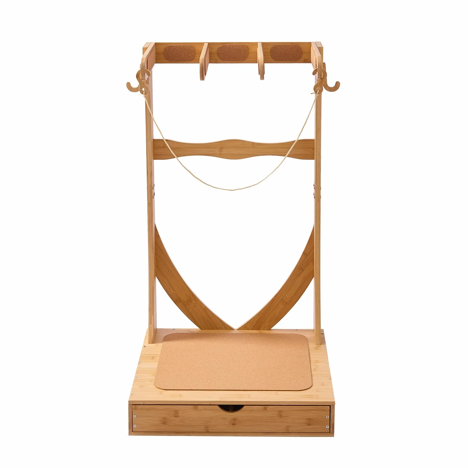 VEVOR Soporte Vertical para Tablas de Surf, Estante de Madera de 3 Niveles con Ganchos y Cajones