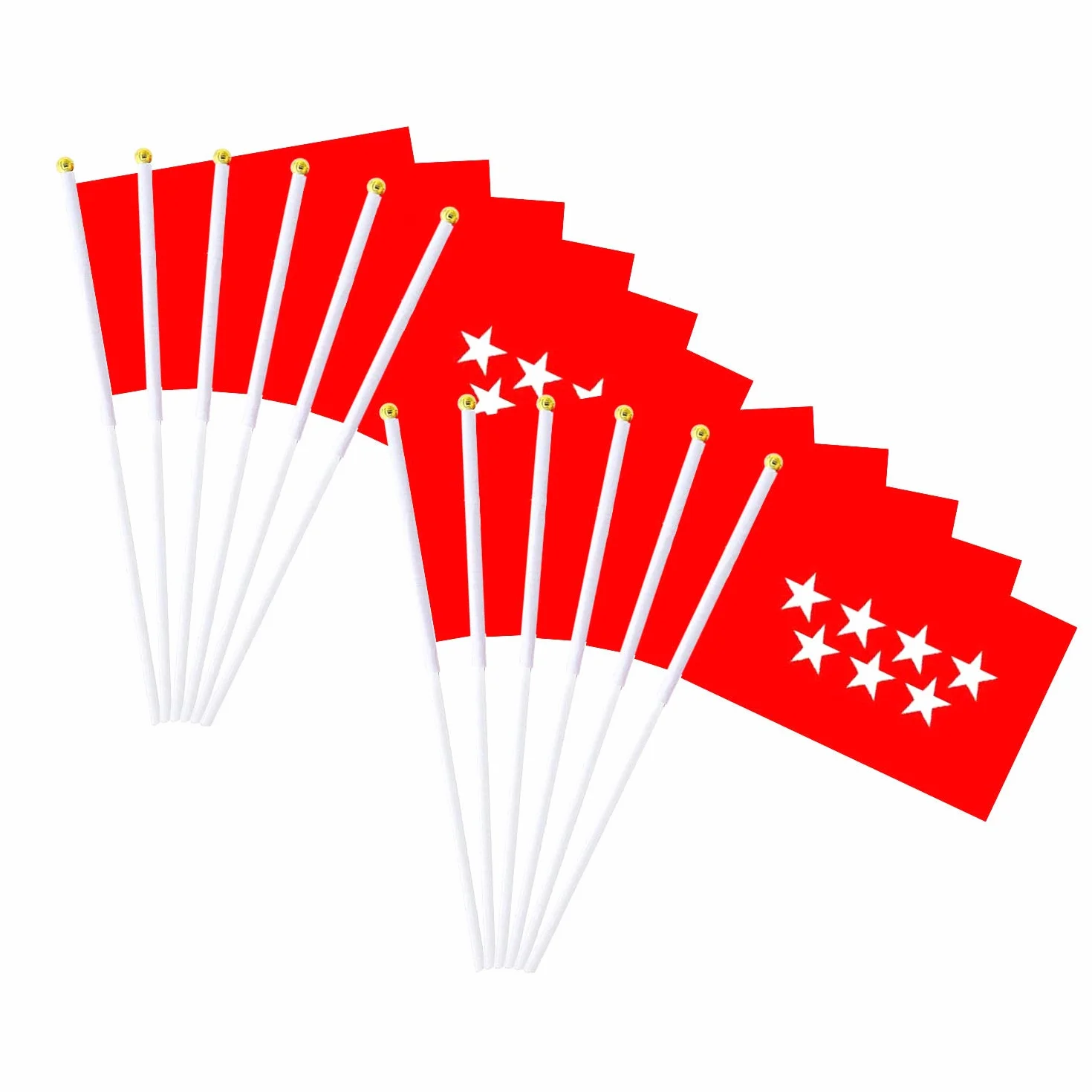 Durabol 12PCS Bandera de Mano Comunidad Madrid 20x30CM