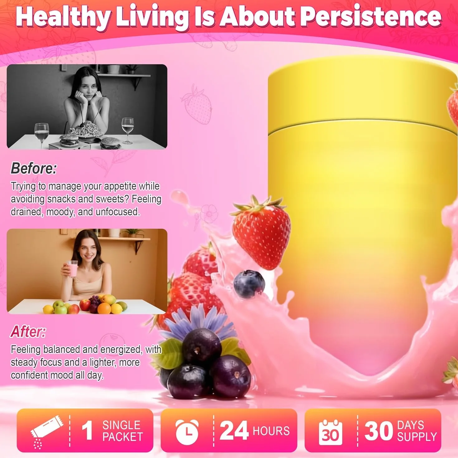 Mezcla de bebidas: antojo y metabolismo de doble acción | Vegano, apoyo energético, nutre los intestinos, sin azúcar, sin OGM,2pack