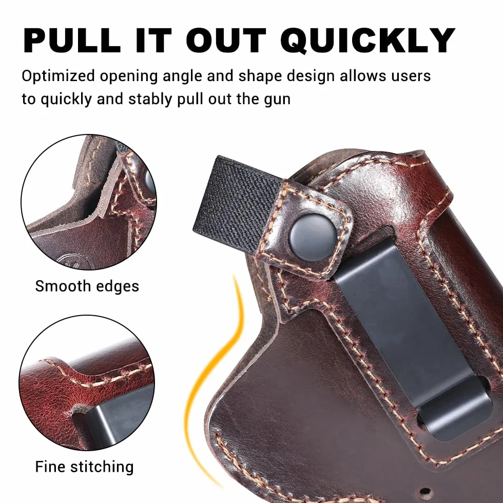 Funda de Cuero para Pistola Oculta con Cinturón Táctica