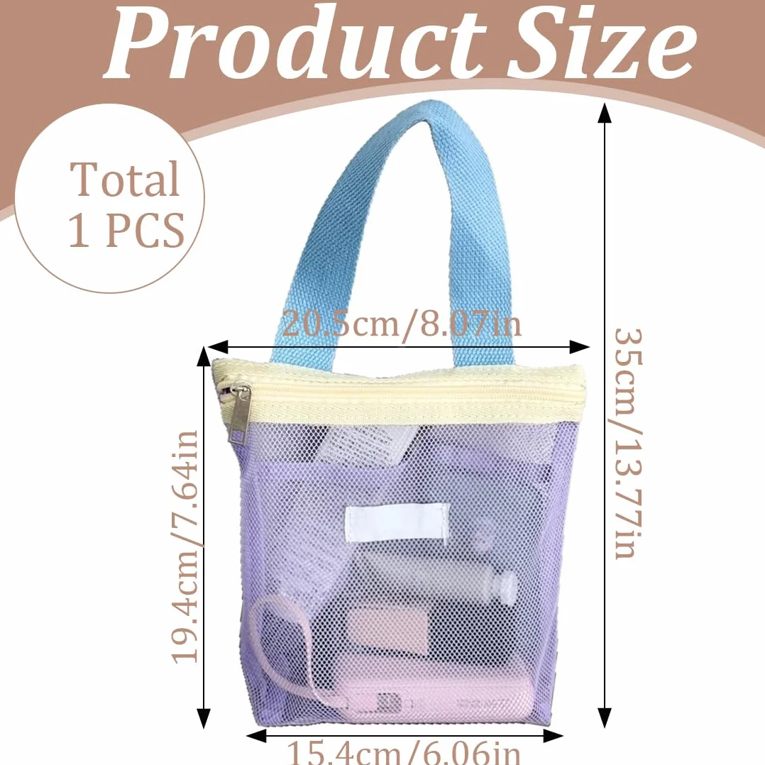 Bolsa de Ducha de Malla, Bolsa de Playa Portátil de Gran Capacidad, Organizador de Baño, Neceser Playa Transparente, Con Asa, Para Viajes, Gimnasio, Natación