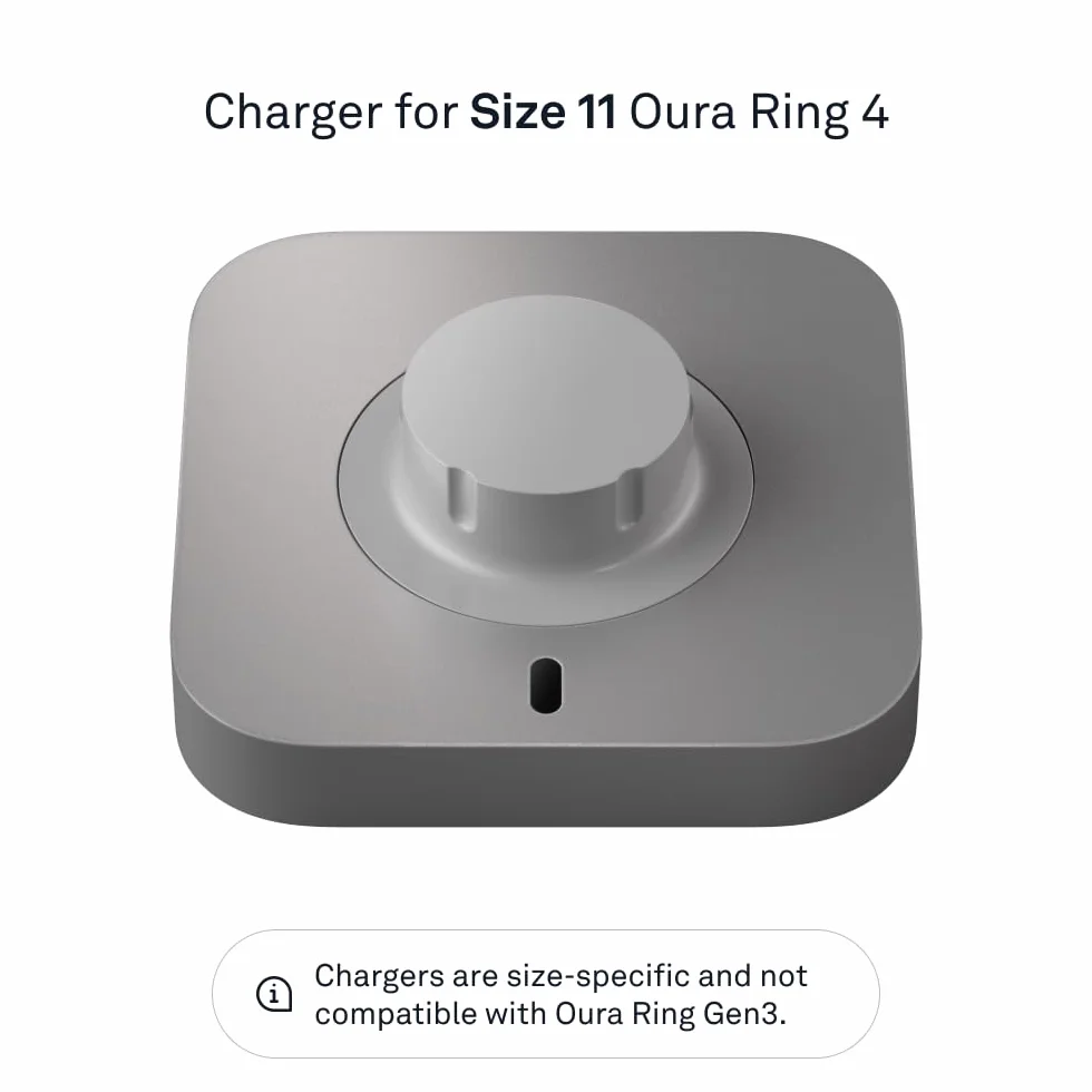 OURA Ring 4 Cargador Base de Carga USB-C Gris Talla 11