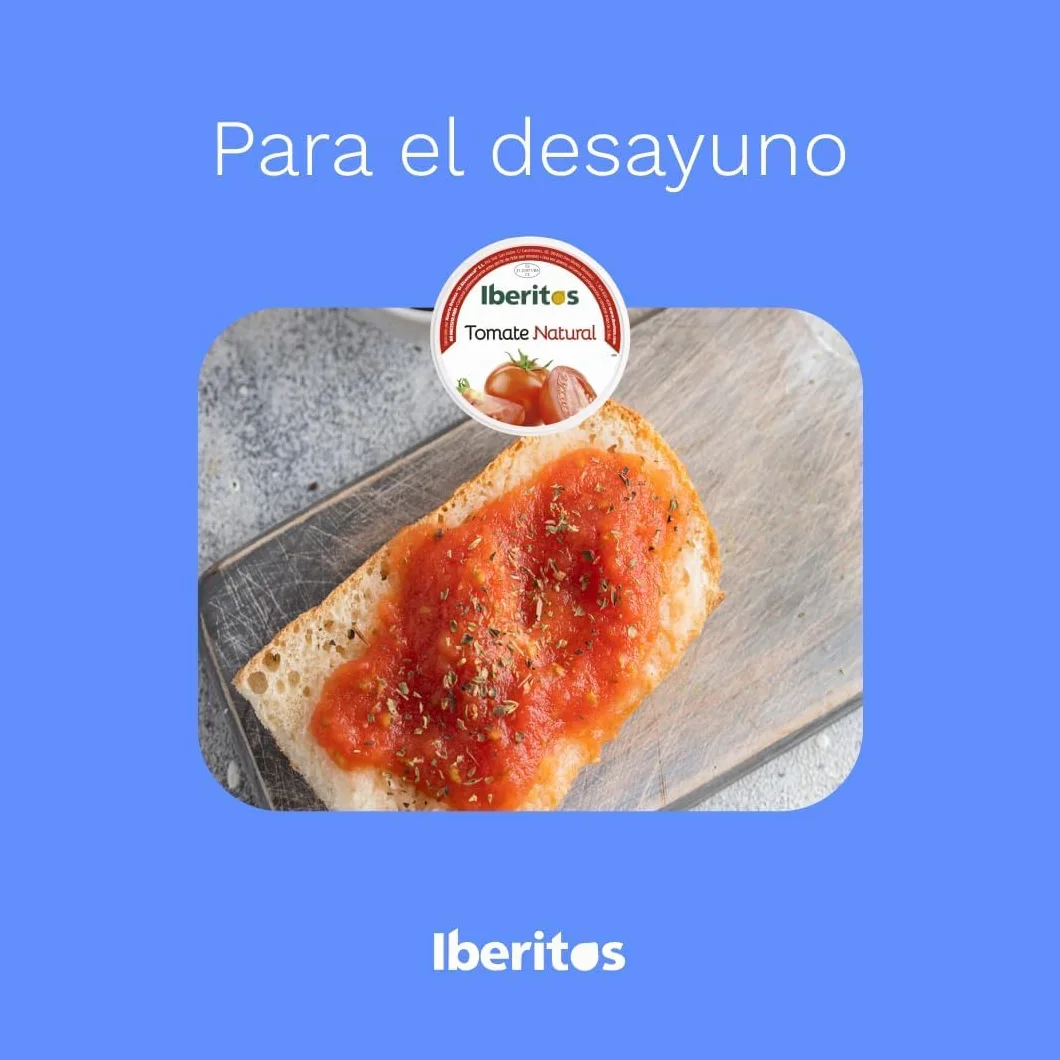 Iberitos Tomate Natural Monodosis Tomate Rallado Sin Conservantes ni Colorantes 18 x 22 g