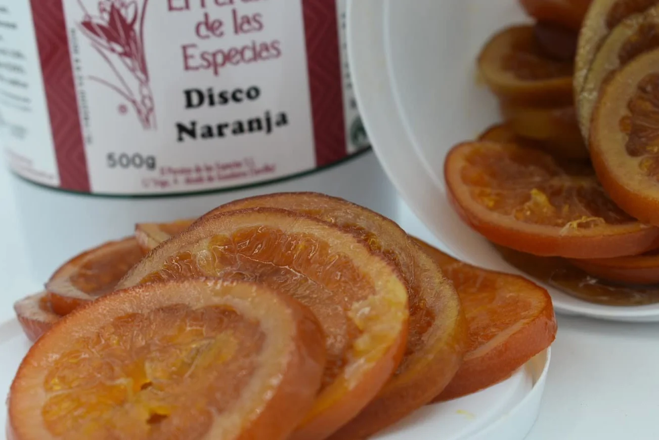 Fruta Escarchada Roscón Naranja Discos 500g - Fruta Confitada Cubo