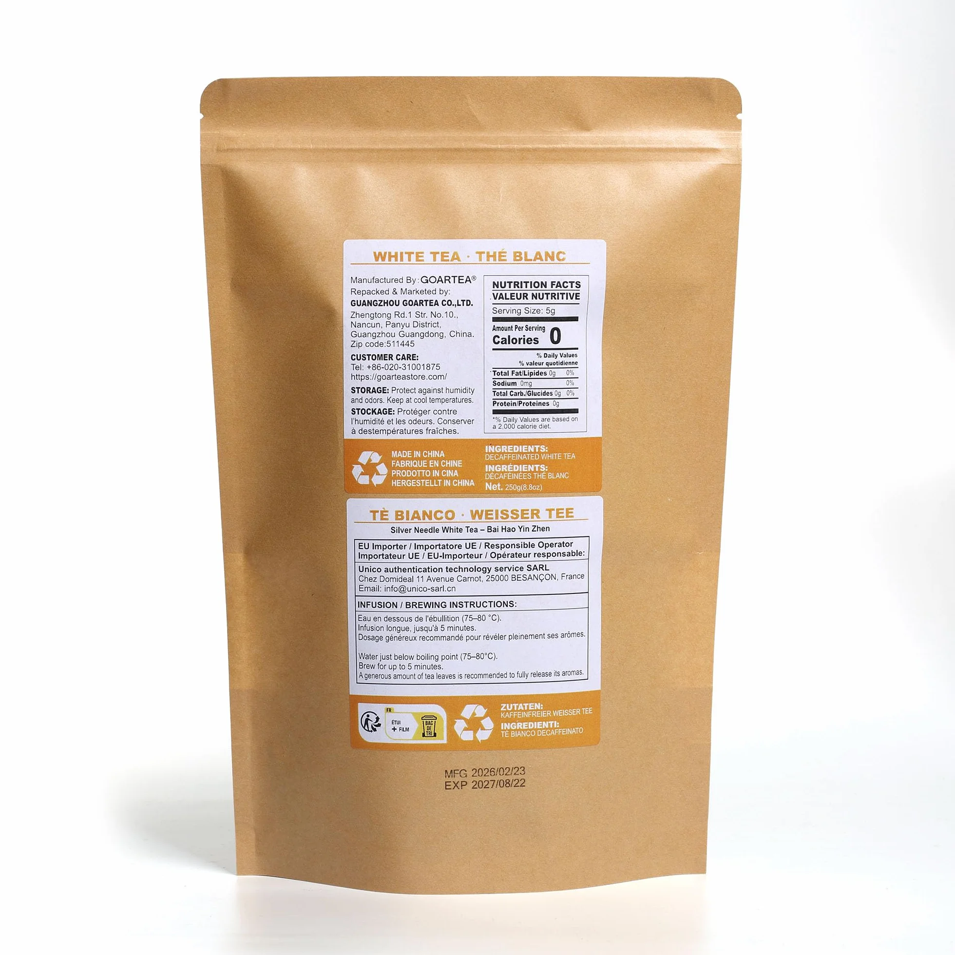 GOARTEA Baihao Yinzhen Silver Needle White Tea 250g