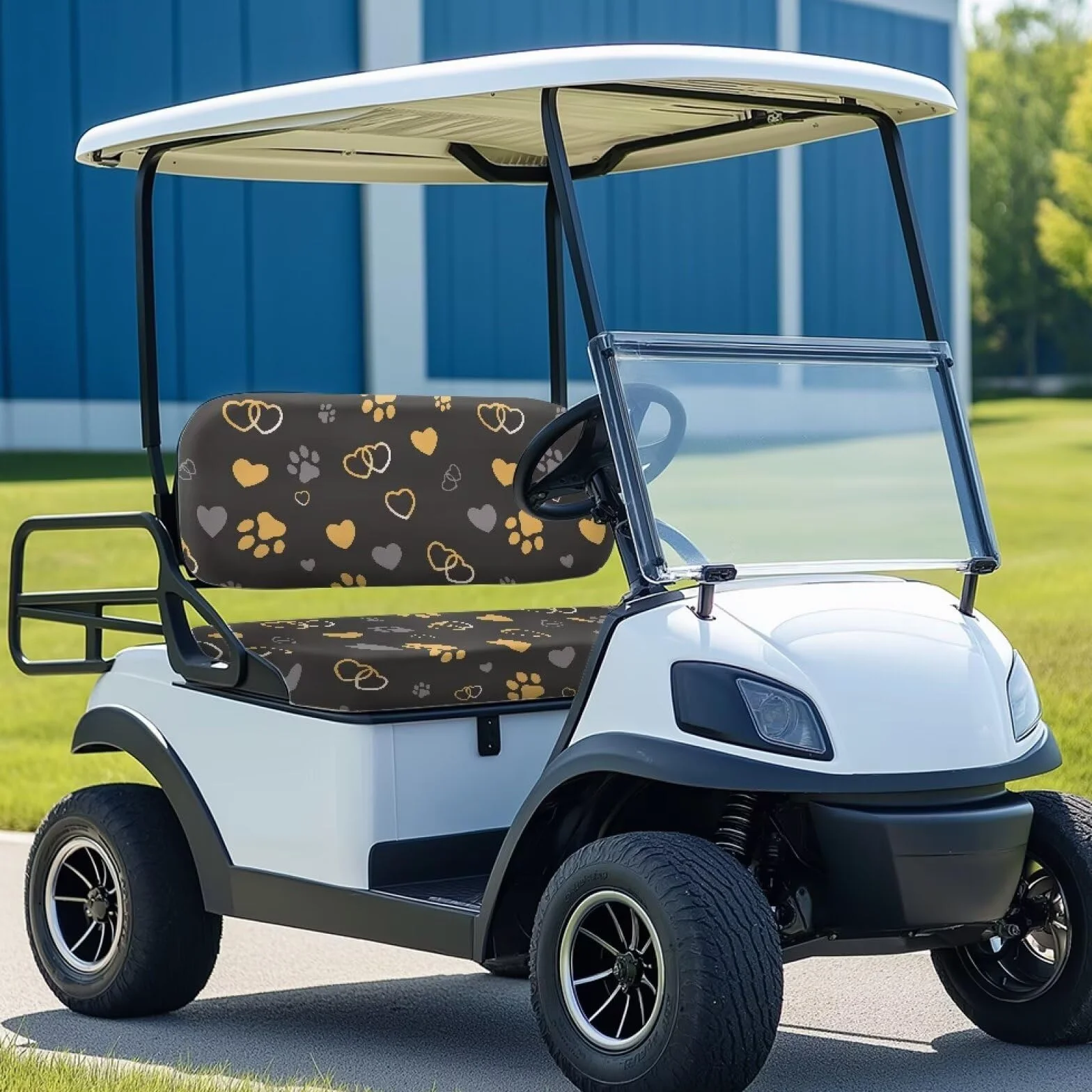 Fundas de repuesto para asiento de carrito de golf, negro, universal para EZGO TXT/RXV y Club Car Precedent, antideslizante