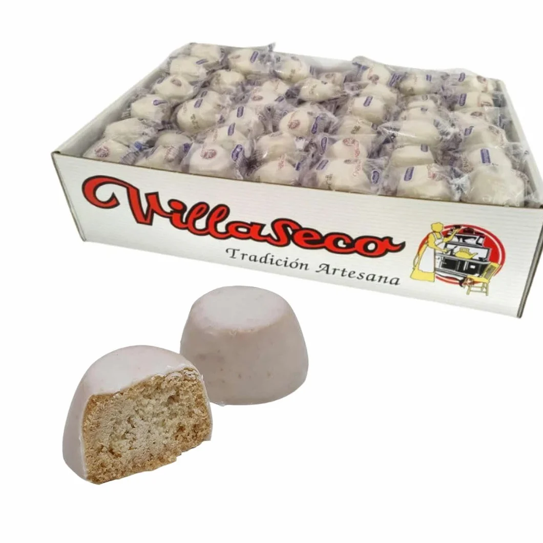 BLANQUITOS – Mantecados Tradicionales con Cobertura Blanca – Elaborados con Manteca de Cerdo Ibérico – Envueltos Individualmente – Caja Ahorro 3 kg