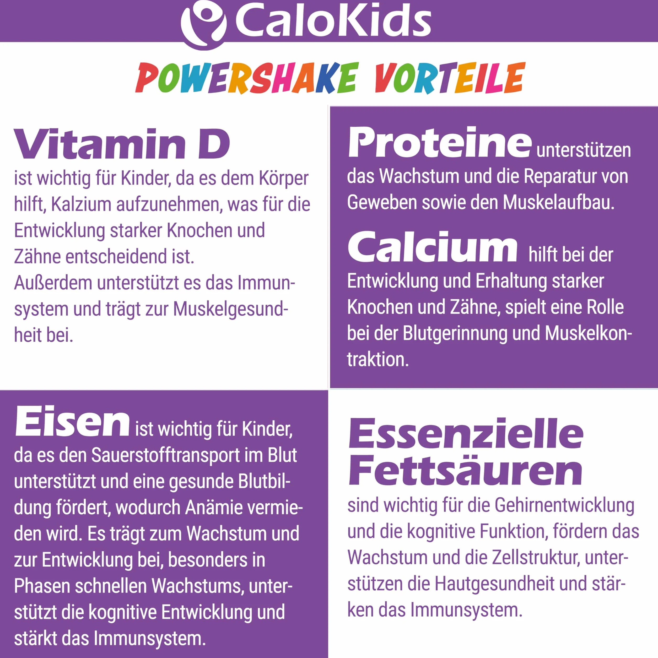 Beber Alimentos Niños Powershake Suplemento Dietético para Niños de 1-12 Años | 27 Vitaminas Minerales y Proteínas para apoyar el Desarrollo del Crecimiento y el Sistema Inmunológico | CaloKids (500 g