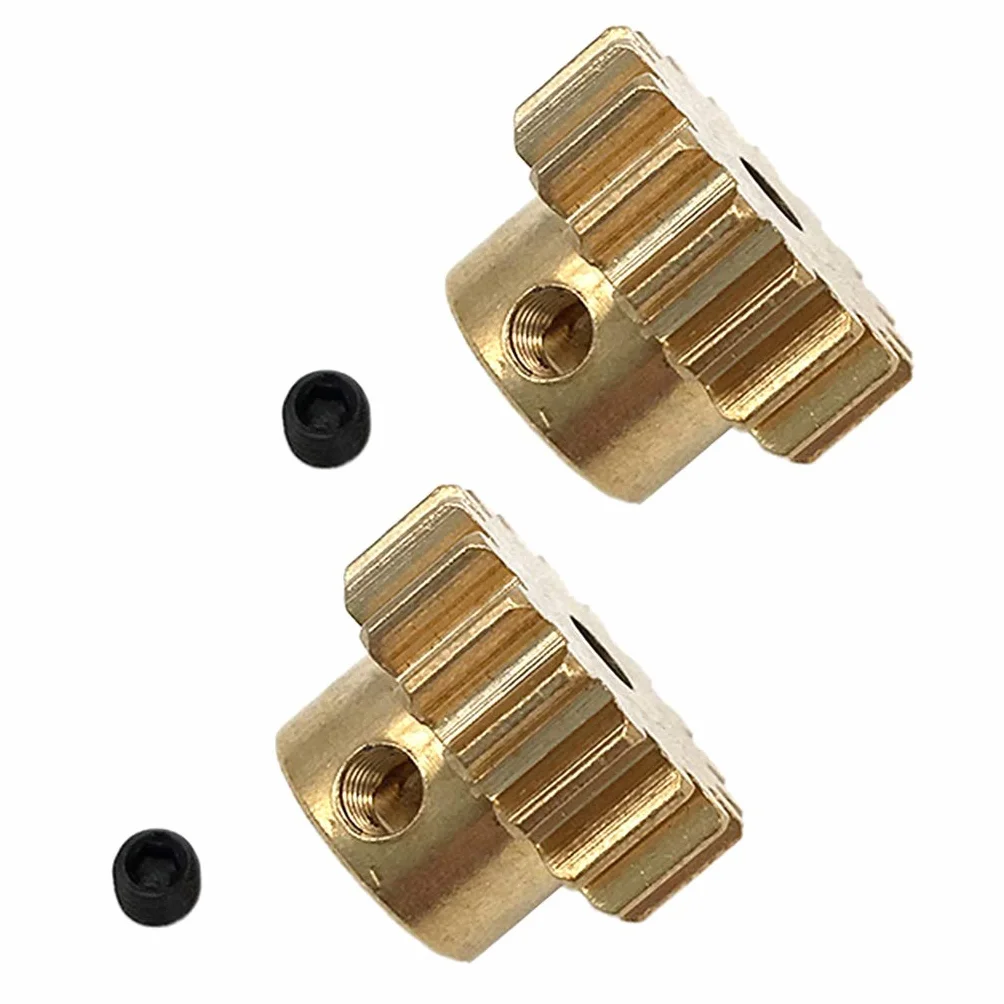 2 Piezas de Engranajes de Motor de latón 17 Dientes de piñón Dorado for WLtoys 12428 12423 12628 y Eje de diámetro de 3.175 mm RC Car Crawler Truck Buggy