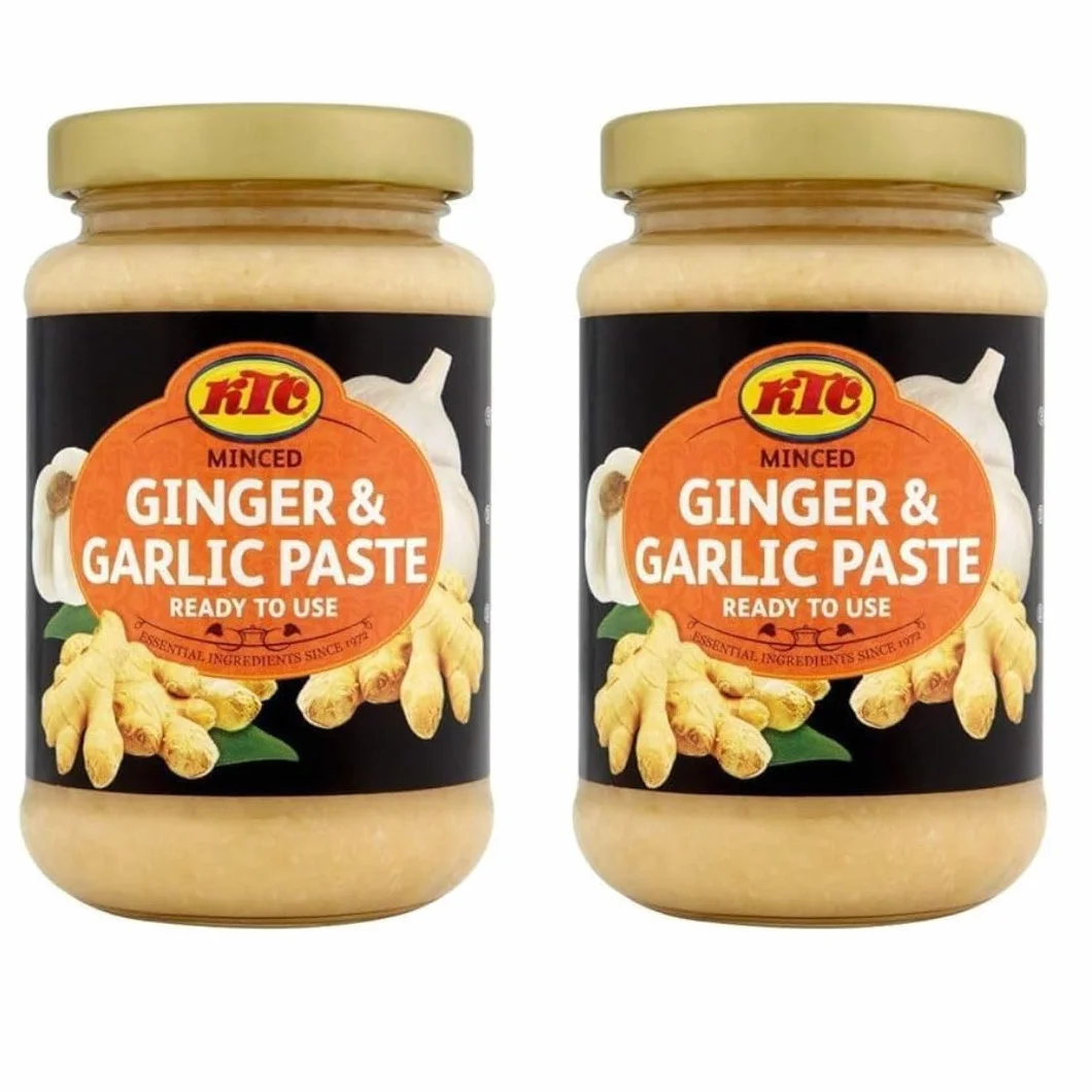 KTC Pasta de Jengibre y Ajo Pack de 2 x 210 g | Ginger & Garlic Paste | Cocina Asiática e Internacional | Ideal para Currys, Carnes y Salteados