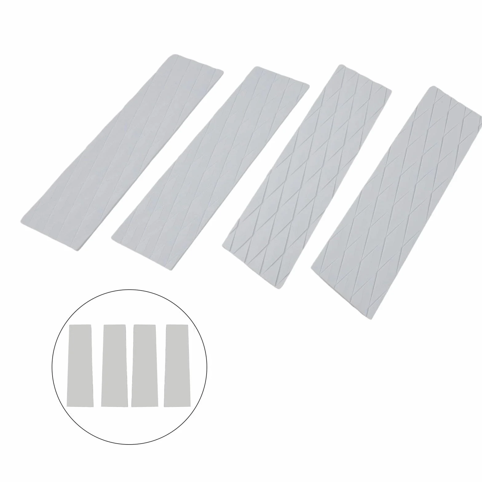 Alfombrillas antideslizantes de EVA para tablas de surf, acanaladas con respaldo, blanco