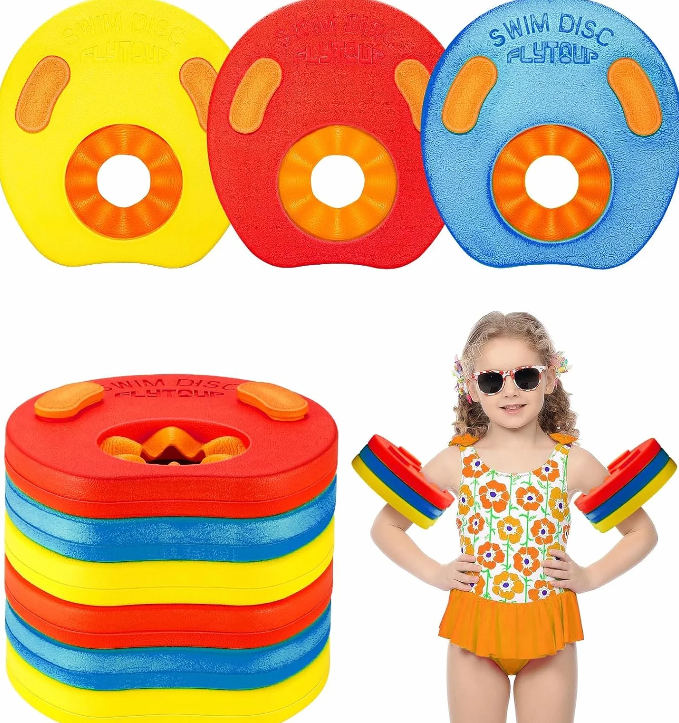Manguitos Evolutivos Discos para Bebés y Niños - Manguitos de Natación Ajustables de Goma Eva