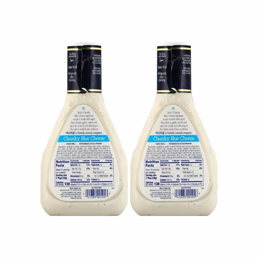 Ken's Steak House Lite Chunky Blue Cheese Dressing (2 Pack)