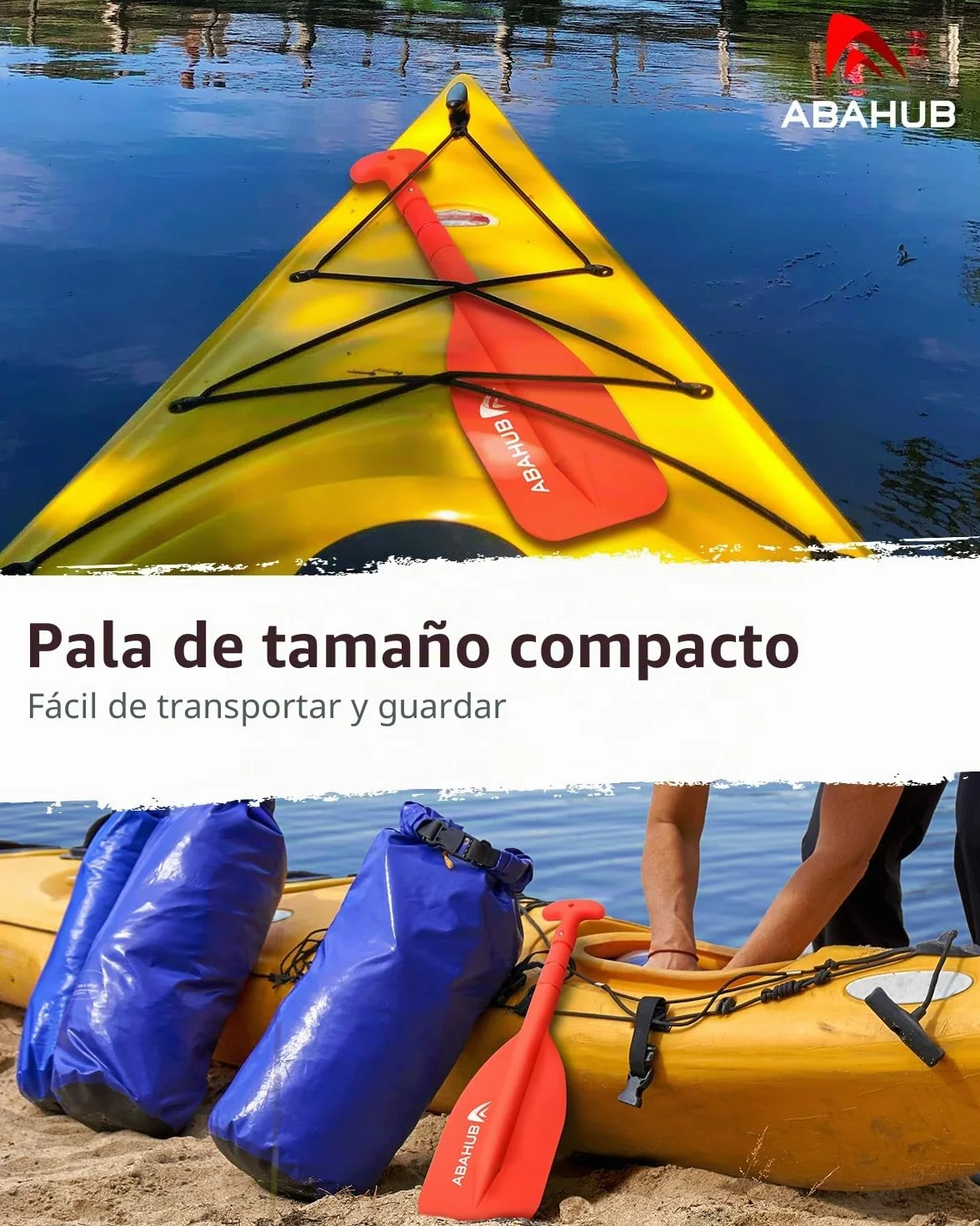Abahub Remo Telescópico 53-106cm Emergencia Mango en T Timón Ligero Auxiliar Eje Aluminio para Kayak Inflable Azul Naranja Amarillo