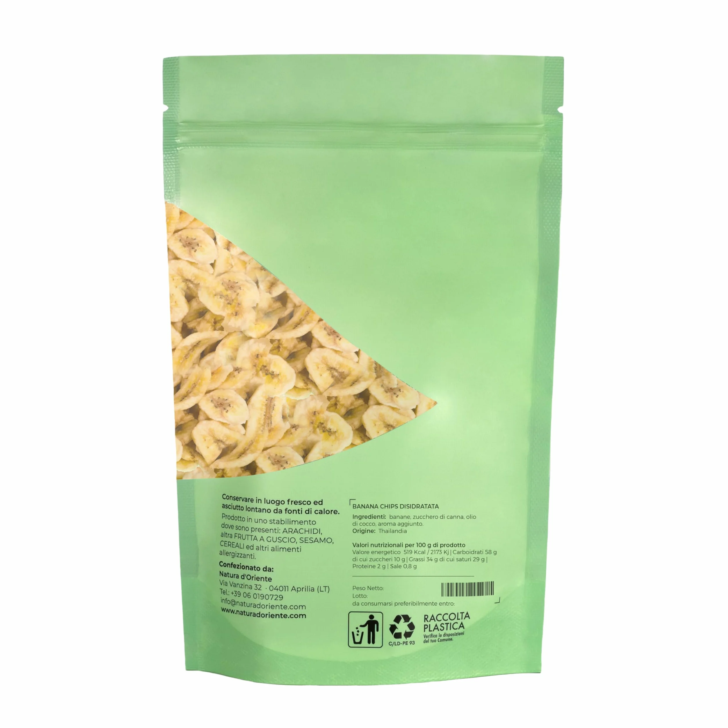 Natura d'Oriente Chips de Plátano Deshidratado 500 g