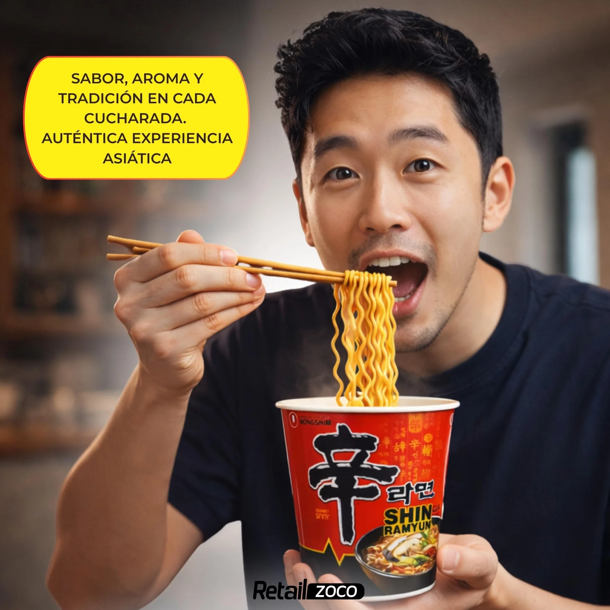 Ramen Picante Nongshin, Fideos Instantáneos Nong Shim Shin Ramyun, Instant Noodle Ramen Corea, Original Coreano, Agrega agua caliente y cocina por 5 minutos, Contiene 3 unidades de 68 g