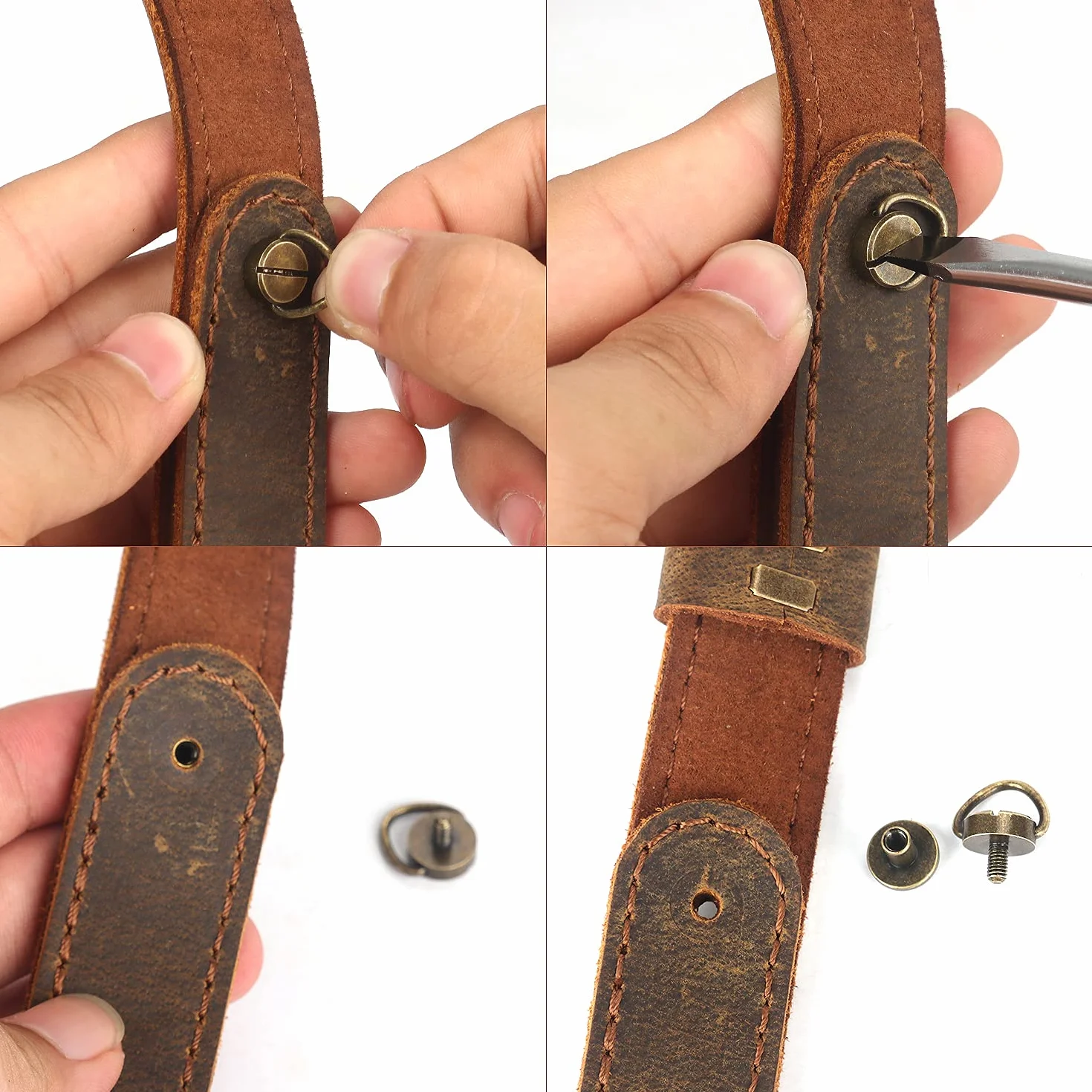TOURBON Correa para Escopeta Estilo Europeo de Cuero Genuino 3 mm