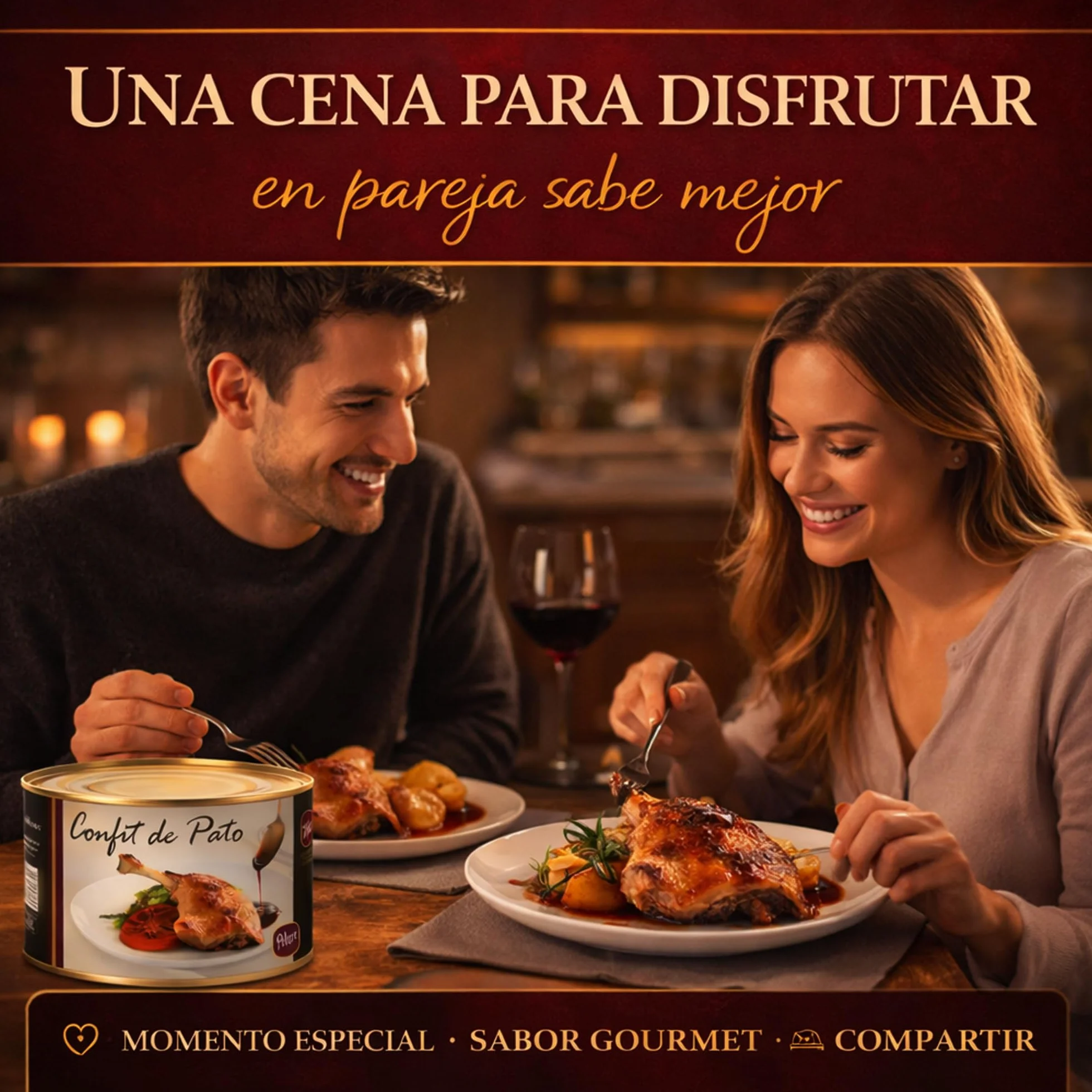 POLGRI Confit de Pato Muslos Confitados 2 Latas 1350 g 4 Unidades Carne de Caza Premium Receta Manchega