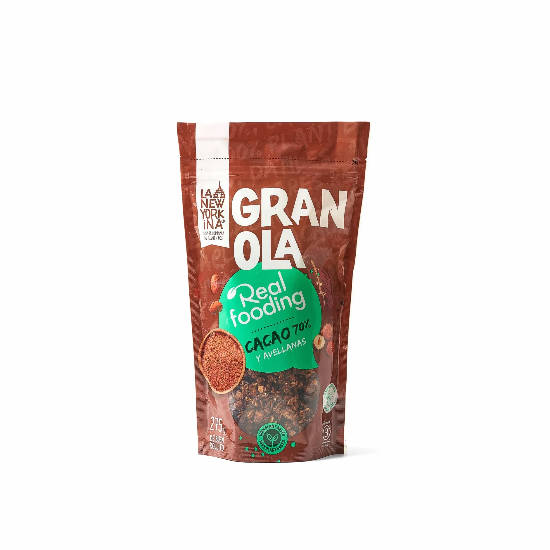 La Newyorkina Granola Real Fooding Con Cacao 70%, Avellanas y Pasta de Dátil