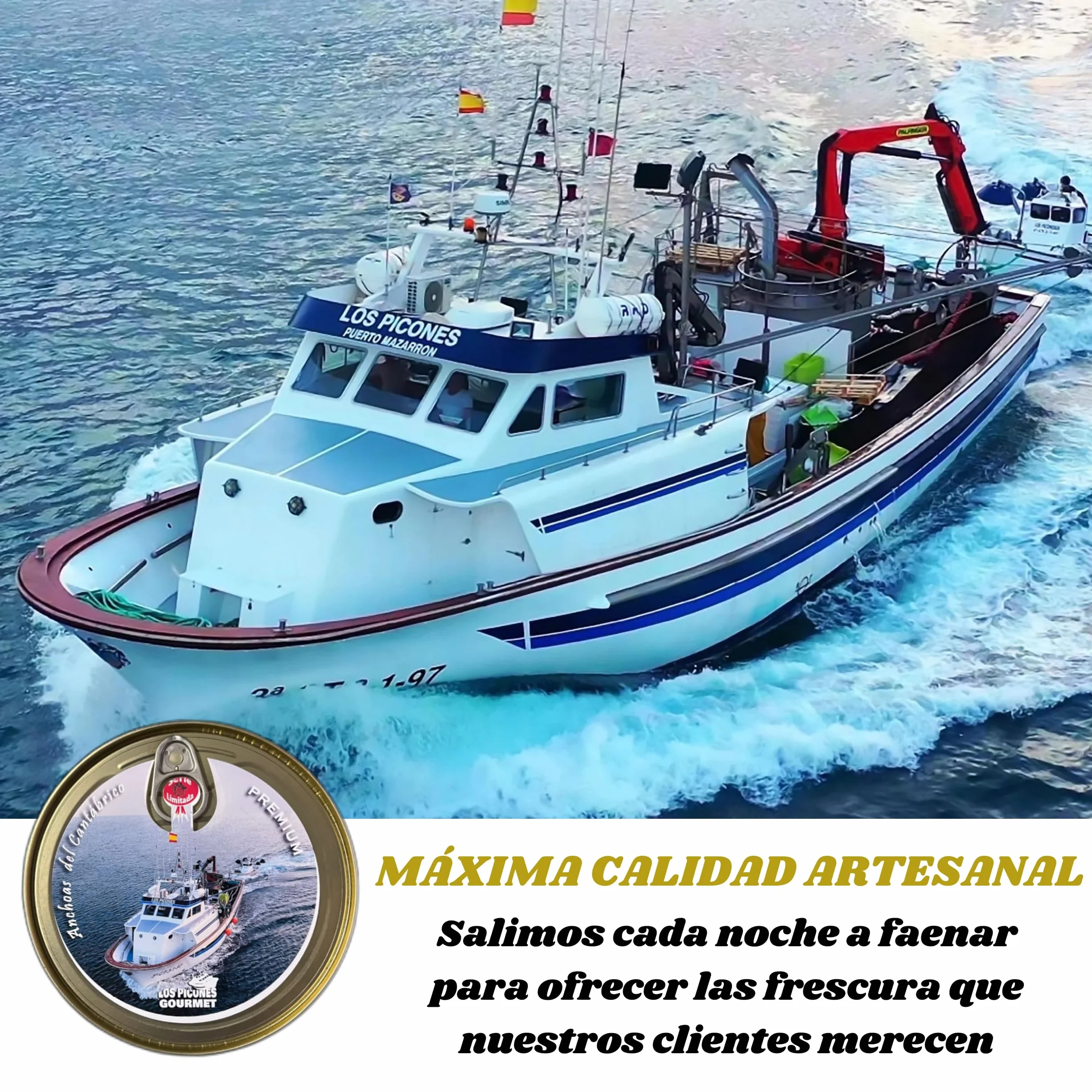 Anchoas Revilla® Anchoas de Santoña en Mantequilla Ecológica I Pack 5 Octavillas (50gr./8-10 lomos) (250gr./40-50 lomos) Anchoas del Cantábrico Gourmet I Conservas y Salazones Gourmet.