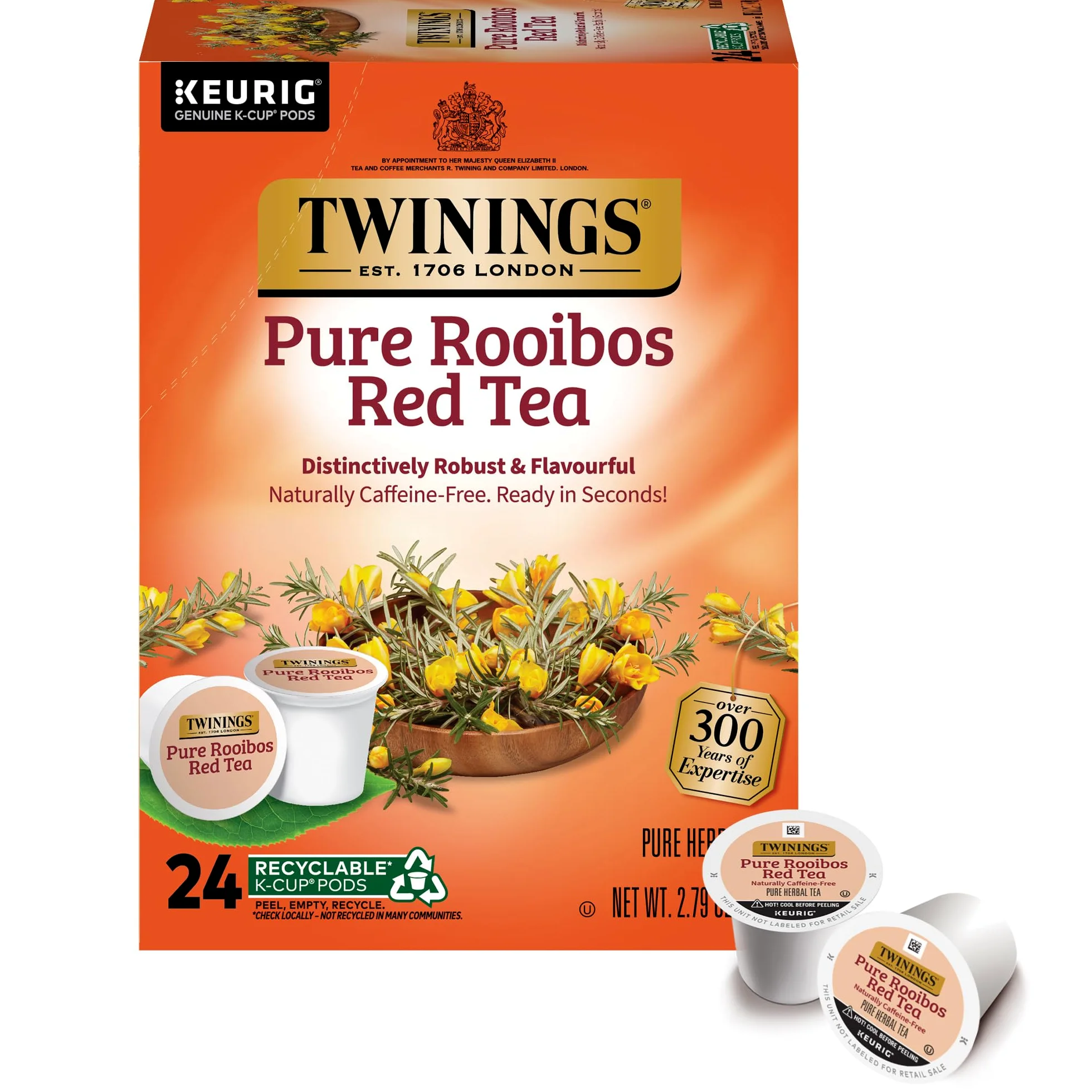Twinings Rooibos Tea, Keurig K-Cups, 24 Count