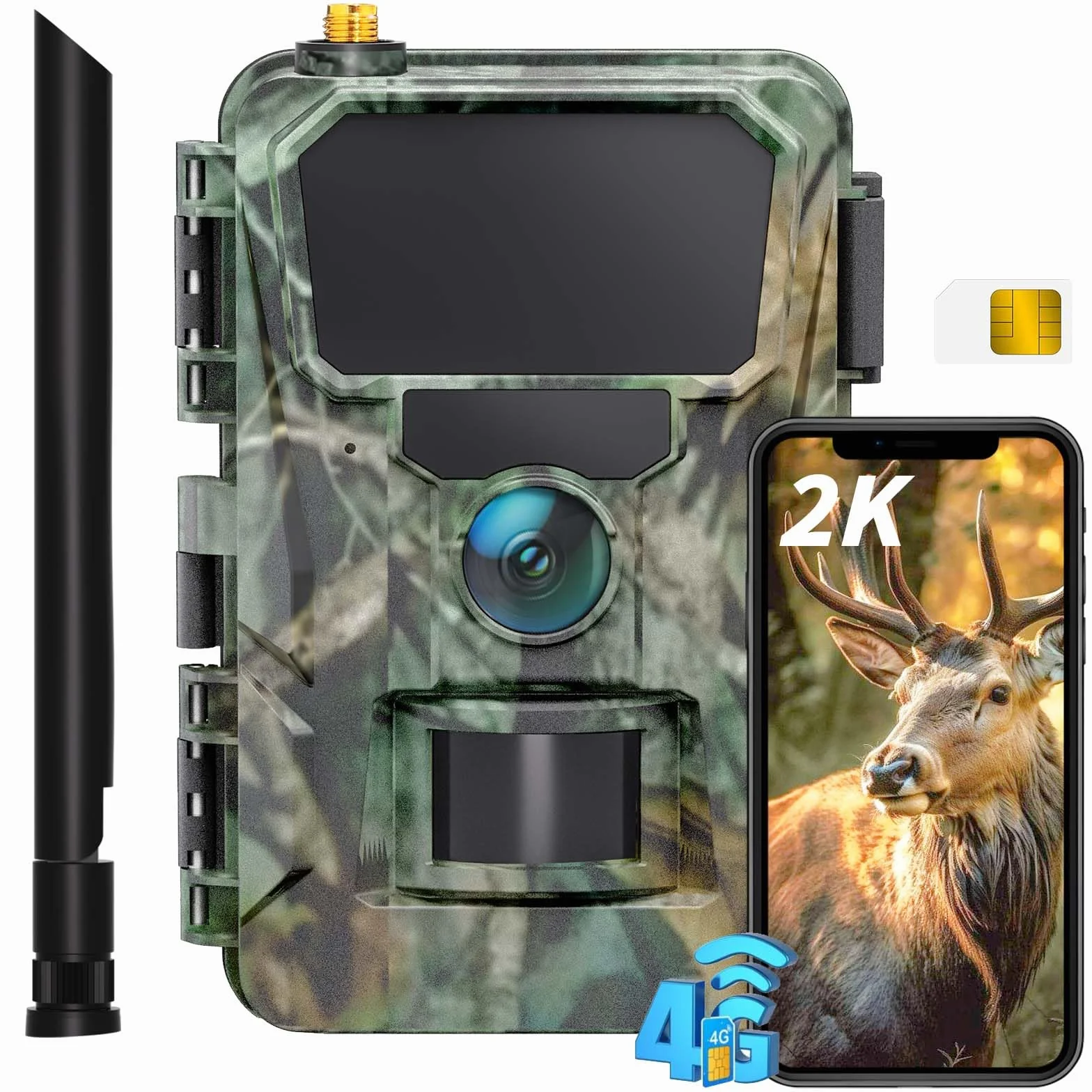 CEYOMUR 4G LTE Cámara Caza 2K 48MP Visión Nocturna Activación por Movimiento Control App IP66