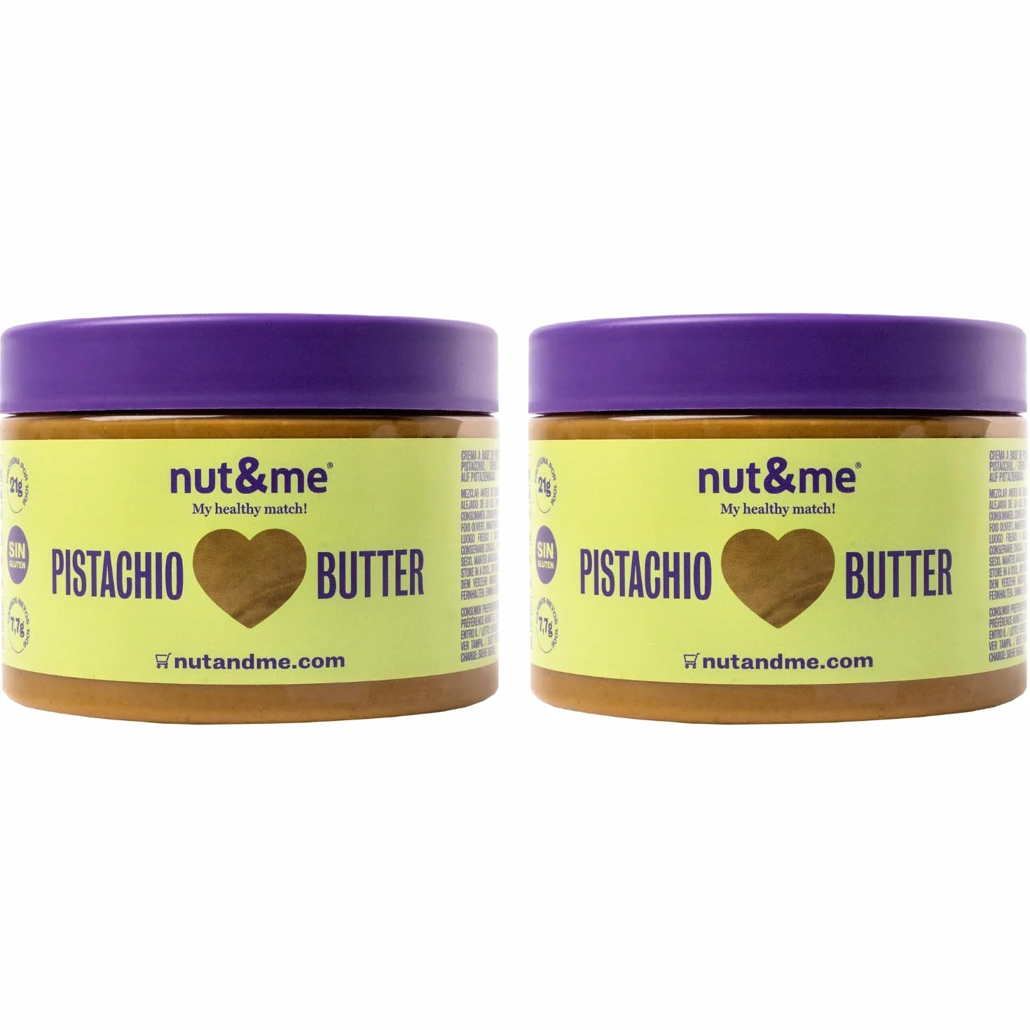 Crema de Pistacho nut&me 500 gr | 100% PISTACHO | Sin Azúcares añadidos | Sin Aditivos | Vegano | sin gluten | Keto | Sin aditivos | Fuente de proteínas | Alto contenido en fibra |… Pack 2 x 250 gr