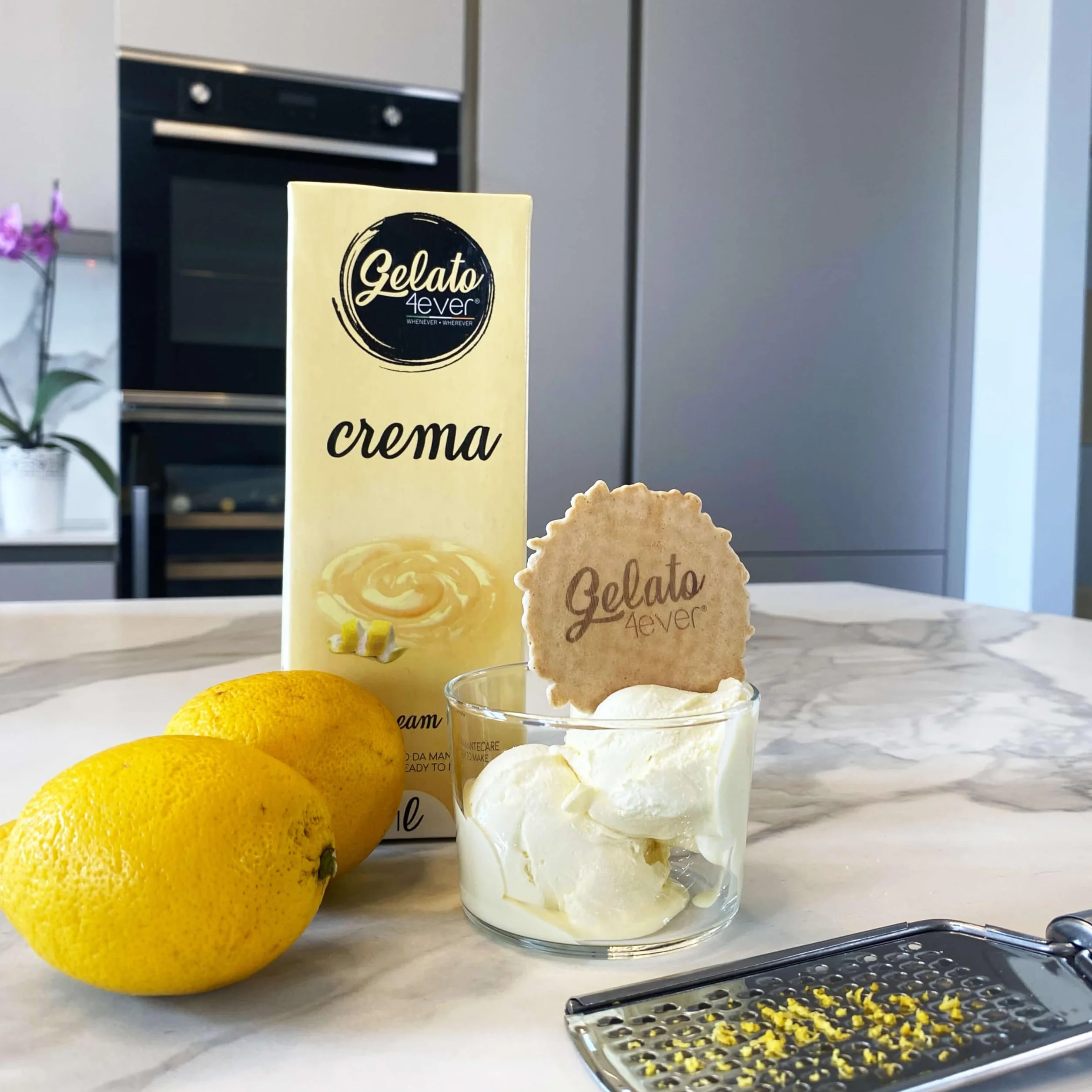 Gelato 4ever - Preparado para helado listo para mantecar, Double Pack, fácil de preparar, compatible con todas las máquinas para helados como Ninja Creami, Magimix, HKoenig, 1 litro para brick