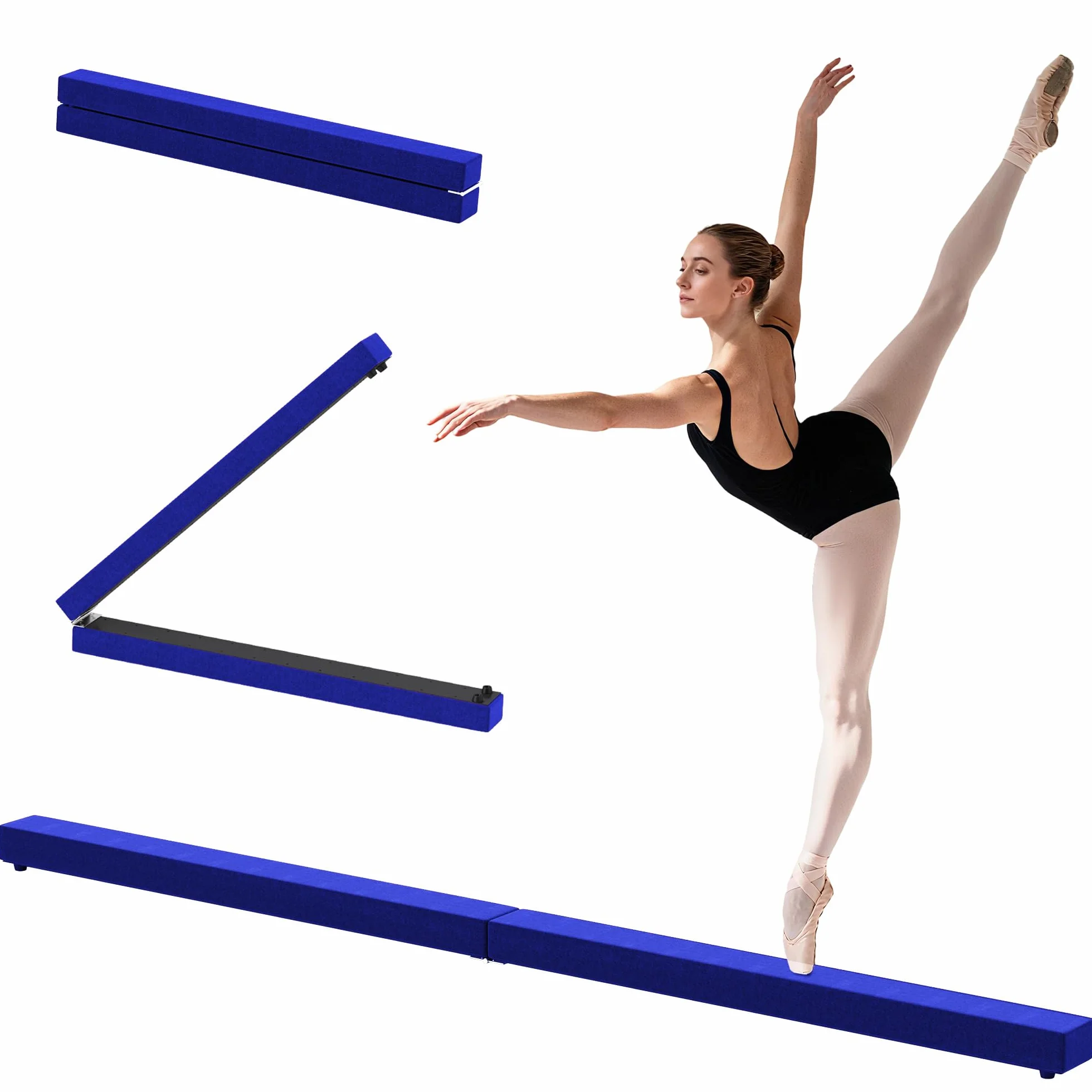 HOMCOM Barra de Equilibrio Gimnasia Plegable 210 cm Viga de Gimnasia Artística