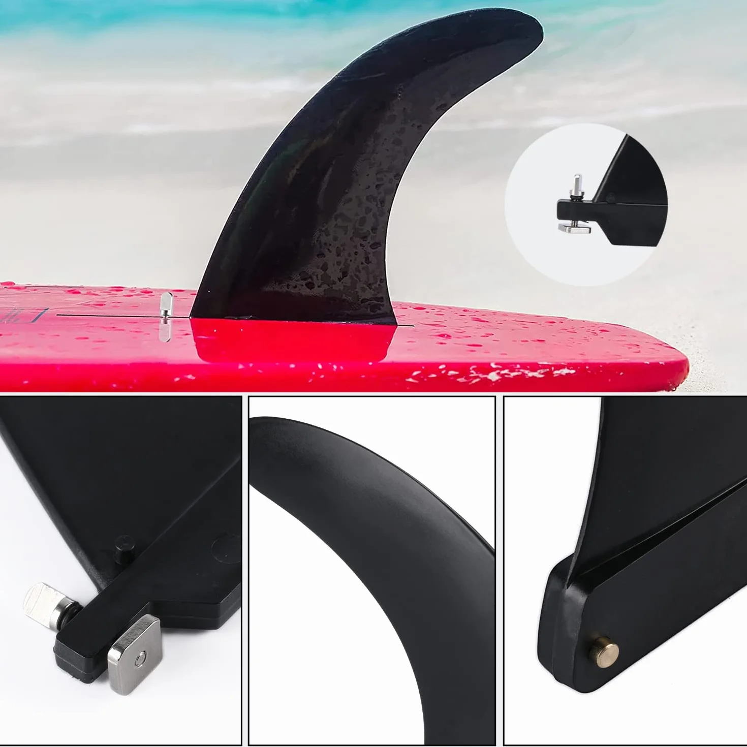 JEEZAO Aleta de Tabla de Surf Retirable Sup Central Fin para Longboards Surfboards Paddleboards