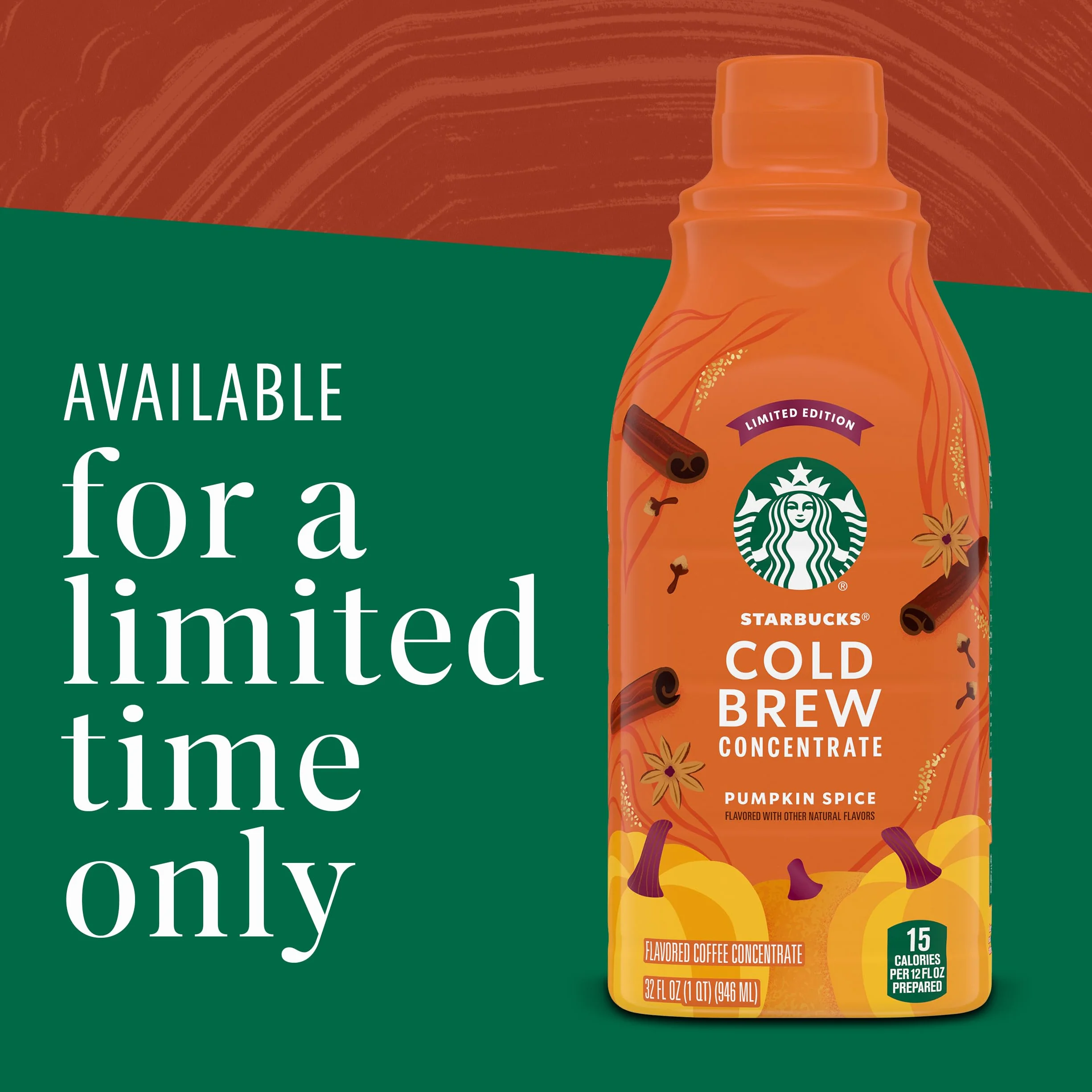 Starbucks® Concentrado de preparación fría – Multi Serve 32 onzas de especias de calabaza