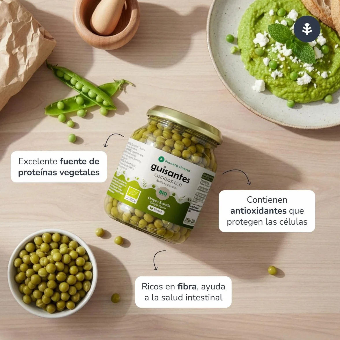 PLANETA HUERTO | Guisantes ECO 320 g - Legumbre Ecológica Rica en Nutrientes y Versátil en la Cocina