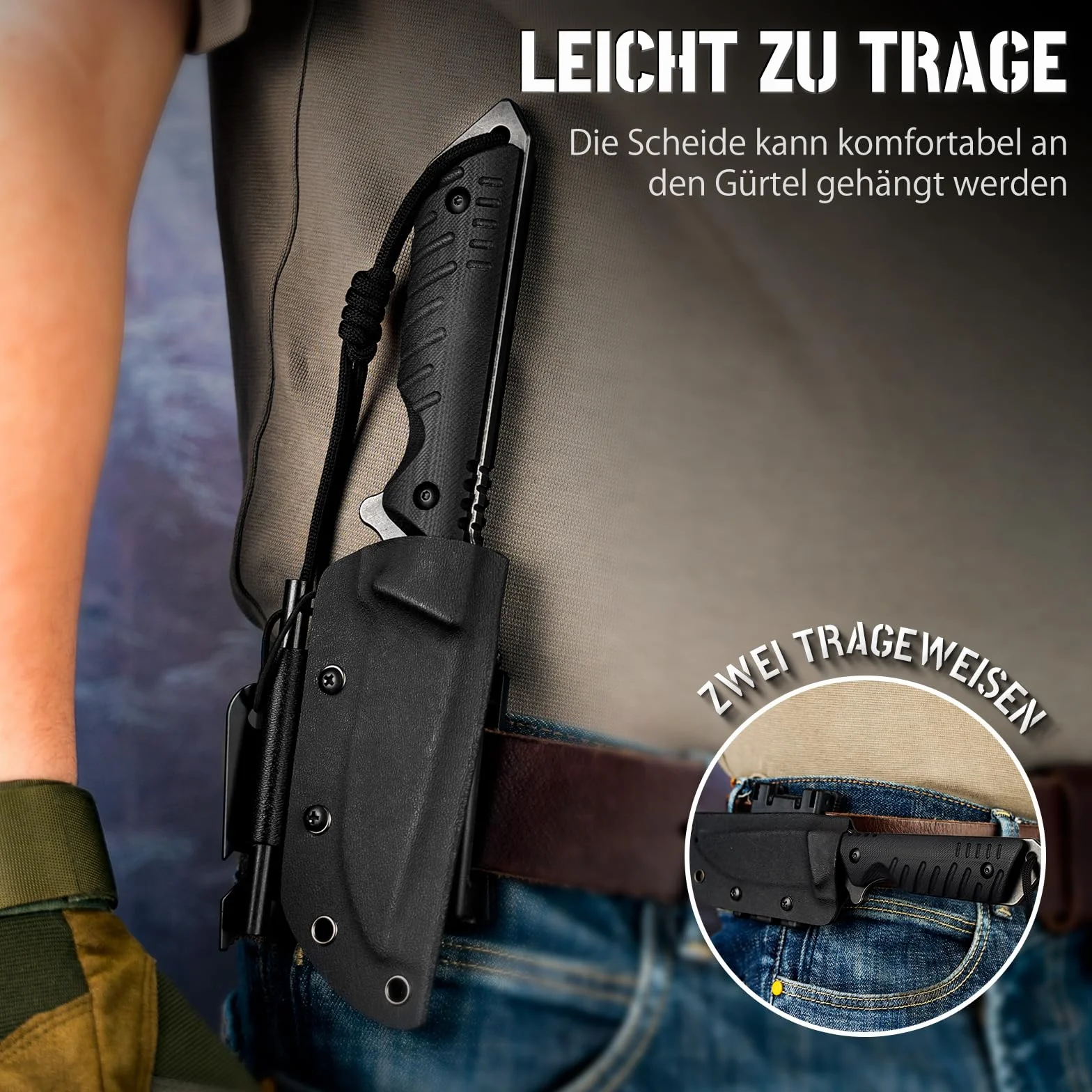 NedFoss DRAGON cuchillo supervivencia bushcraft hoja fija full tang acampada